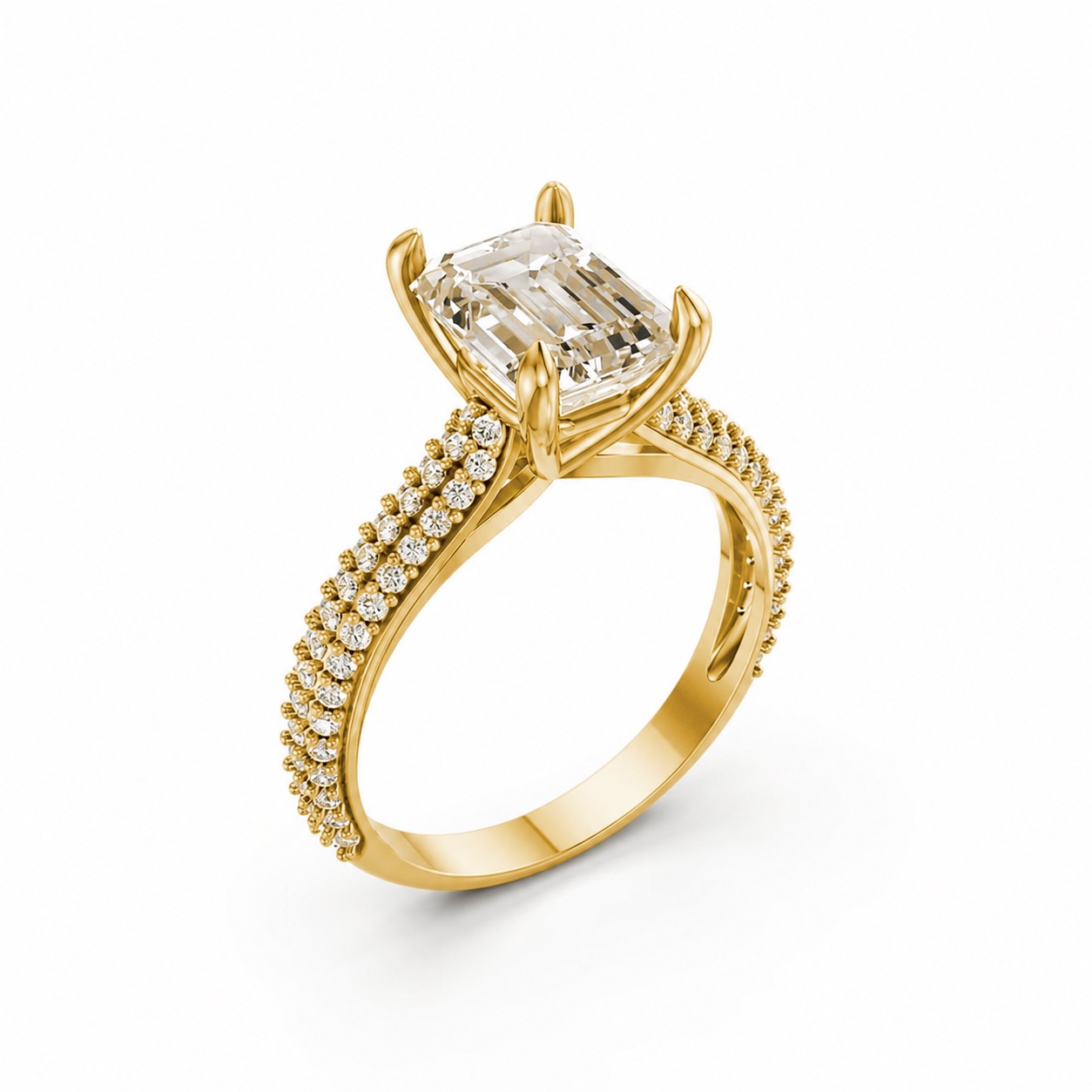 Nhẫn đính hôn đá Moissanite RM18 – ANYA Vàng Gold thiết kế tinh tế, sang trọng
