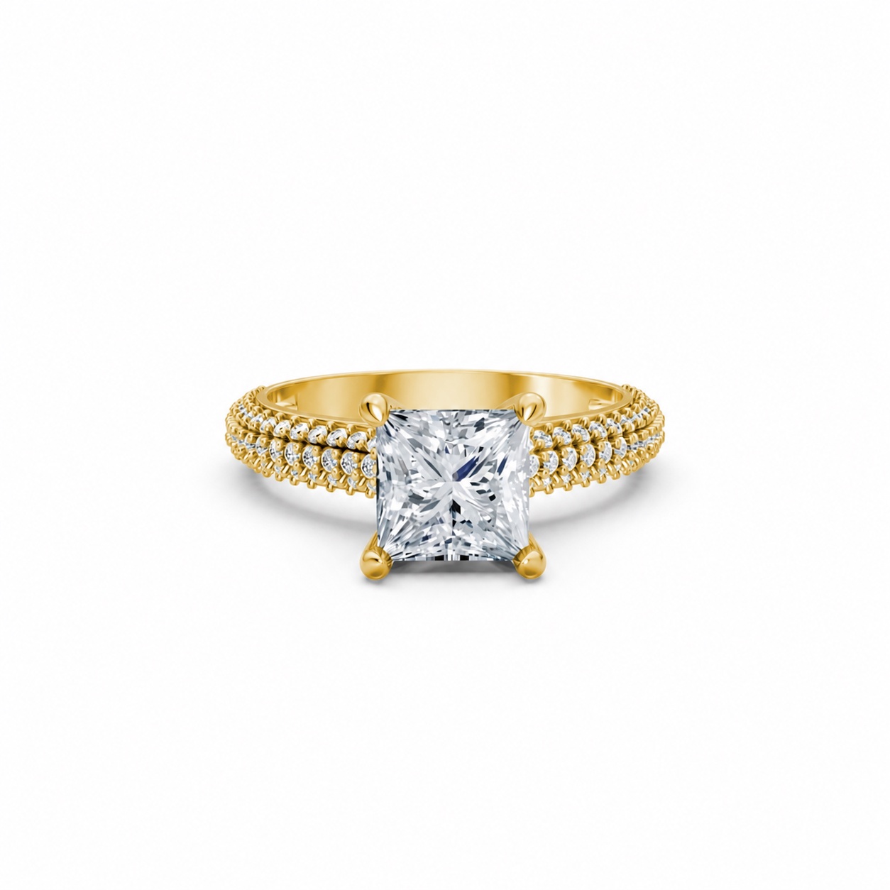 Nhẫn đính hôn đá Moissanite RM19 – APRIL Vàng Gold vàng 10K/14K/18K/607 cao cấp, thanh lịch