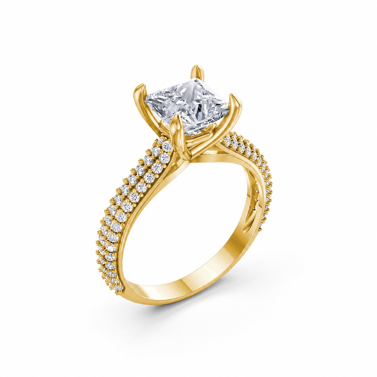 Nhẫn đính hôn đá Moissanite RM19 – APRIL Vàng Gold thiết kế tinh tế, sang trọng
