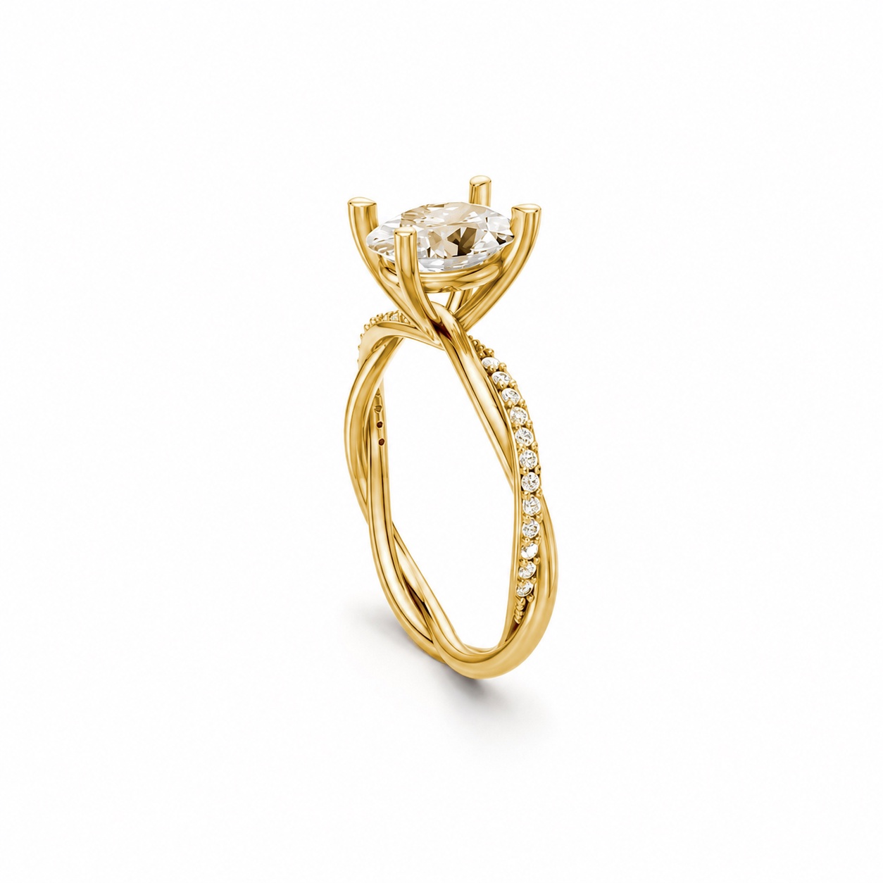 Nhẫn đính hôn đá Moissanite RM2 Vàng Gold thiết kế tinh xảo, độc đáo