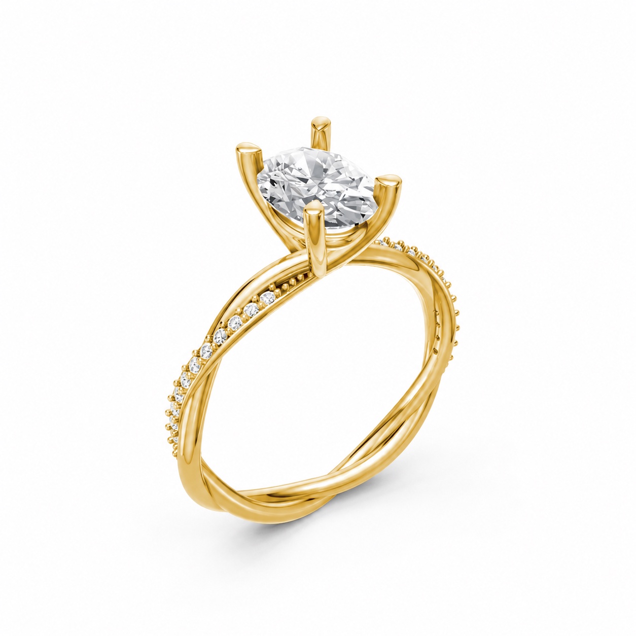 Nhẫn đính hôn đá Moissanite RM2 Vàng Gold thiết kế tinh tế, sang trọng