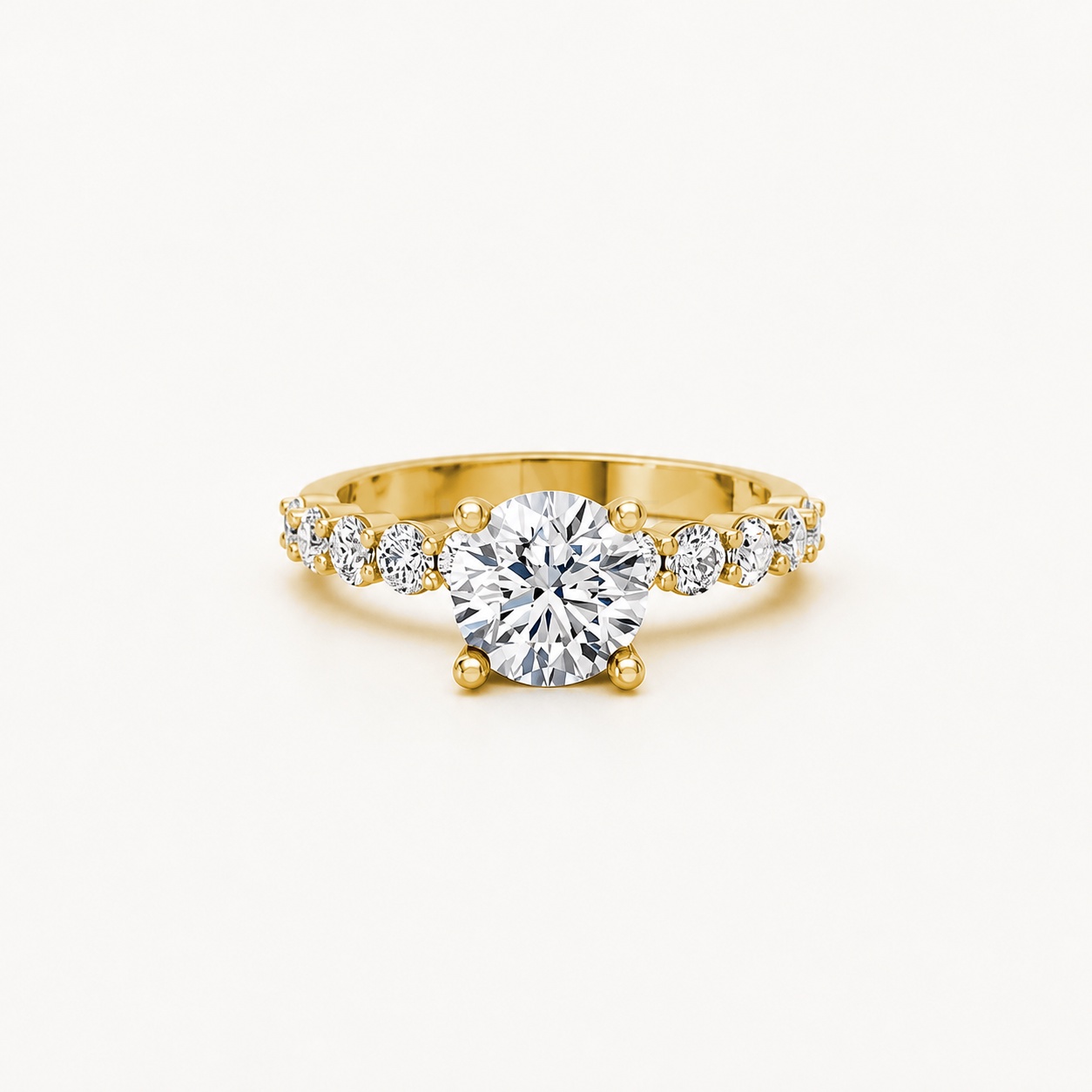 Nhẫn đính hôn đá Moissanite RM21 – ANTONELLA Vàng Gold vàng 10K/14K/18K/607 cao cấp, thanh lịch