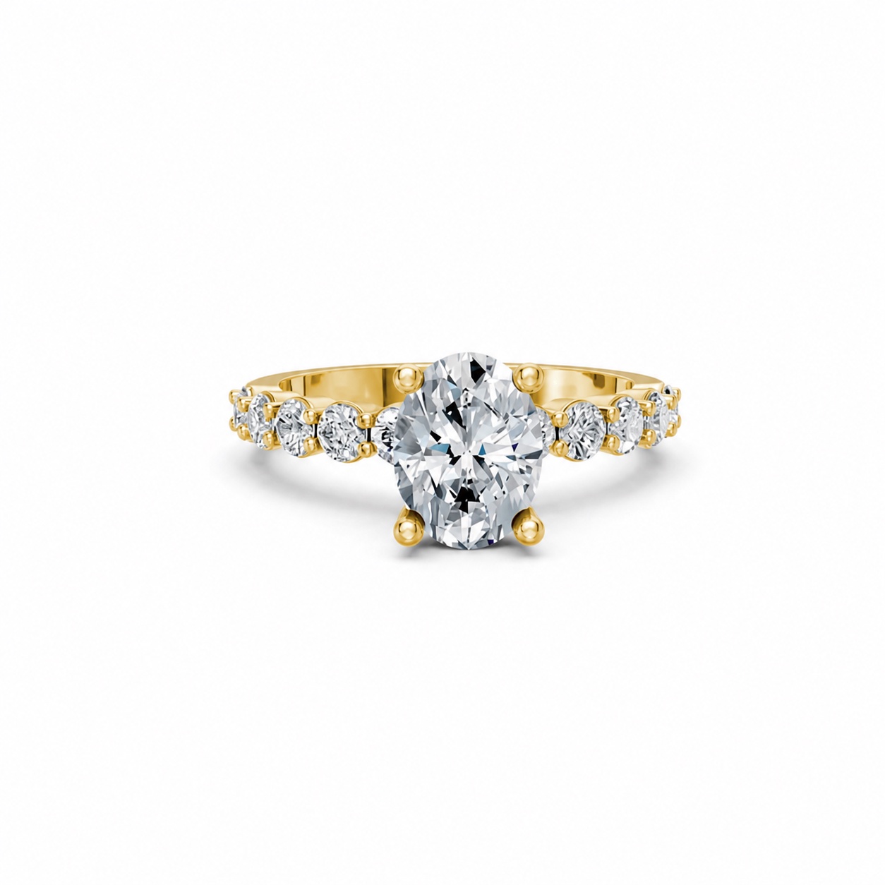 Nhẫn đính hôn đá Moissanite RM24 – ANNE Vàng Gold vàng 10K/14K/18K/607 cao cấp, thanh lịch