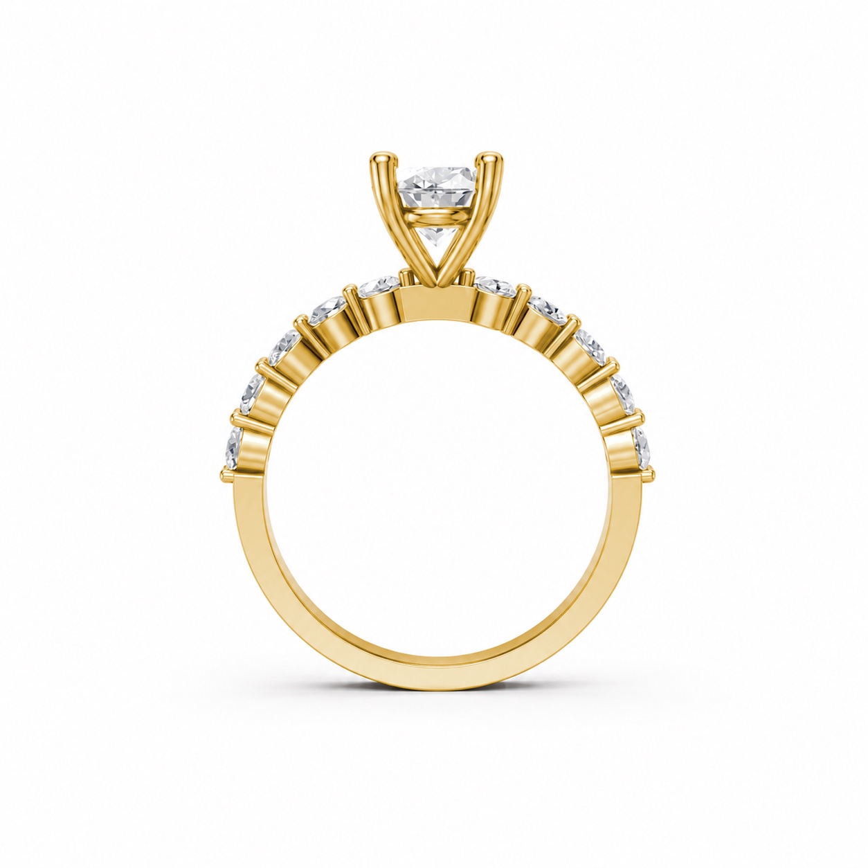 Nhẫn đính hôn đá Moissanite RM24 – ANNE Vàng Gold thiết kế phá cách, sang trọng
