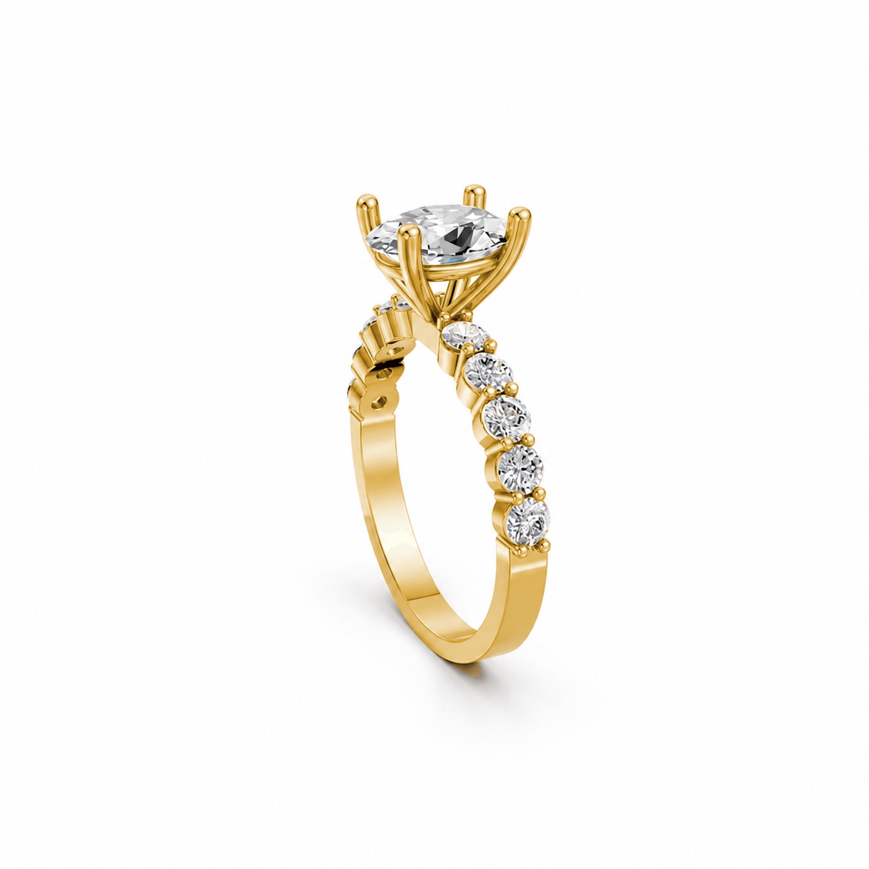 Nhẫn đính hôn đá Moissanite RM24 – ANNE Vàng Gold thiết kế tinh xảo, độc đáo