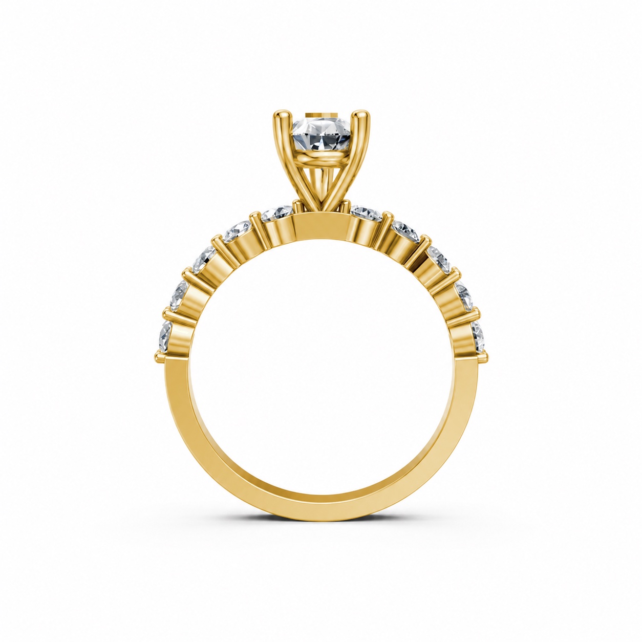 Nhẫn đính hôn đá Moissanite RM26 – AMALIA Vàng Gold thiết kế phá cách, sang trọng