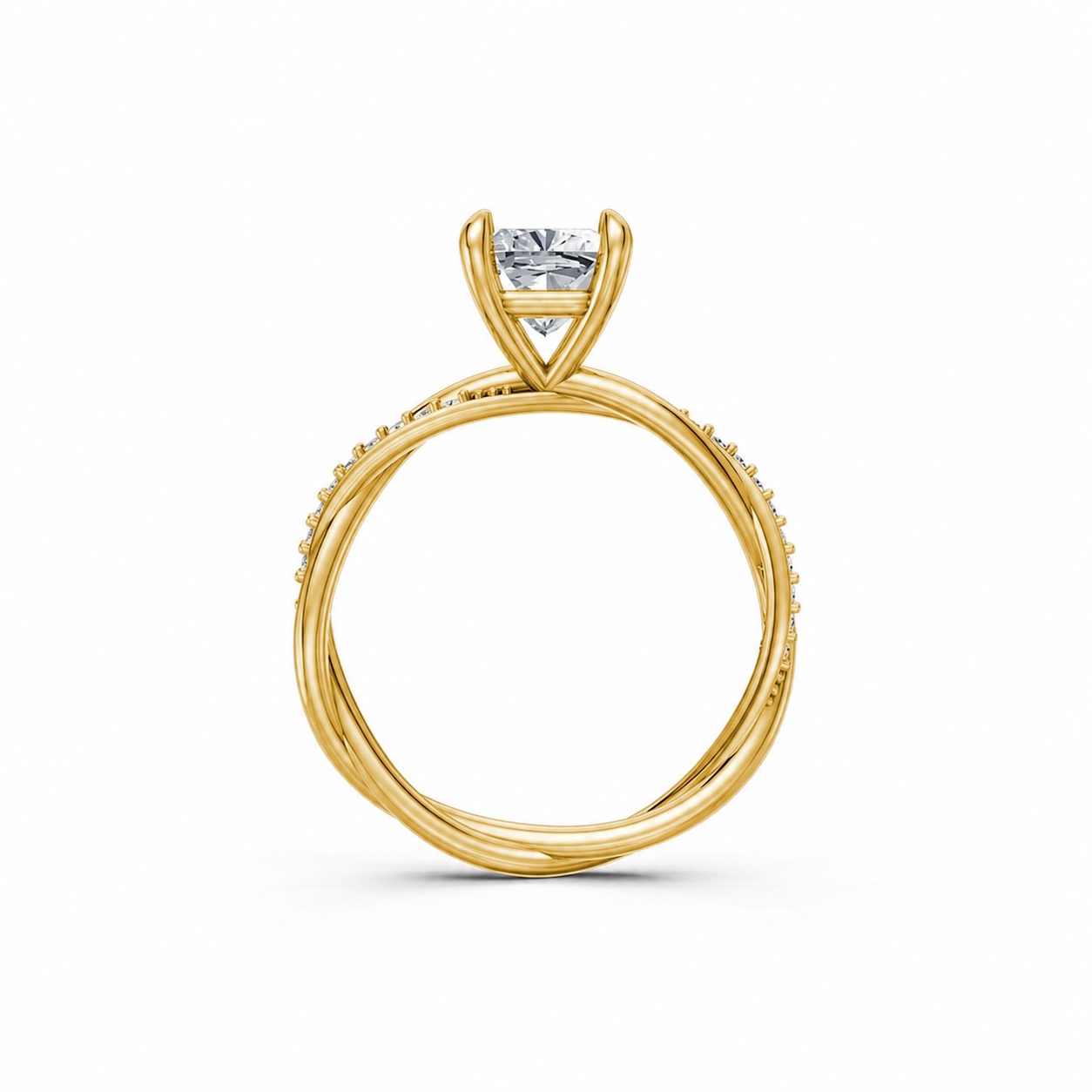 Nhẫn đính hôn đá Moissanite RM3 Vàng Gold thiết kế phá cách, sang trọng