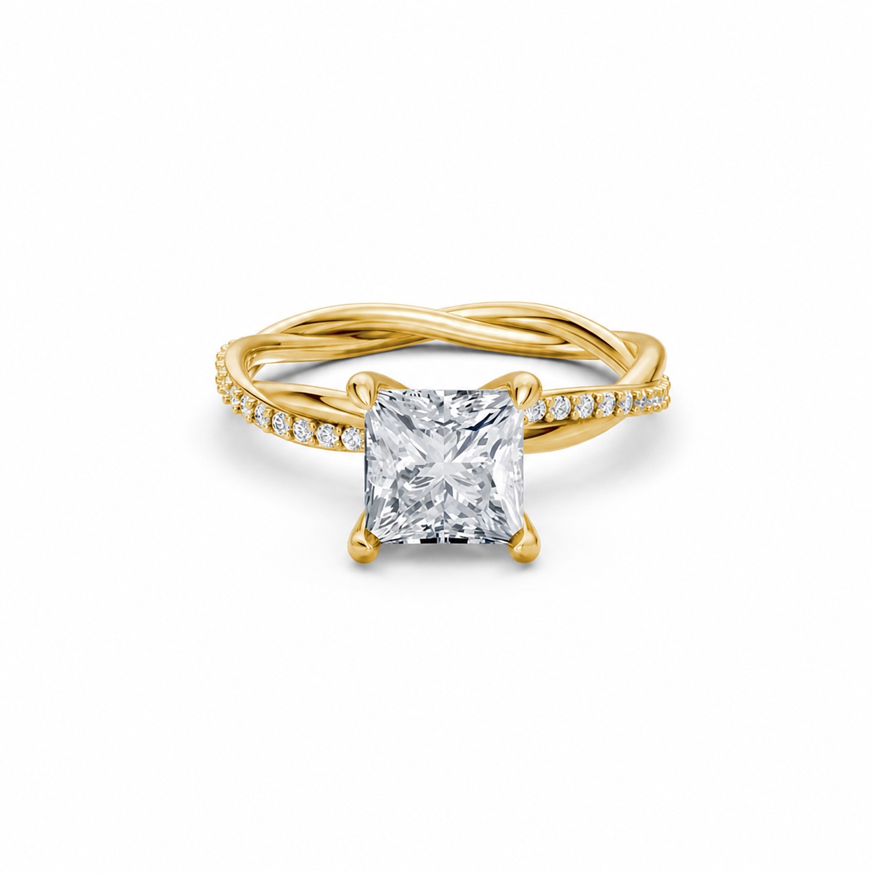 Nhẫn đính hôn đá Moissanite RM5 Vàng Gold vàng 10K/14K/18K/607 cao cấp, thanh lịch
