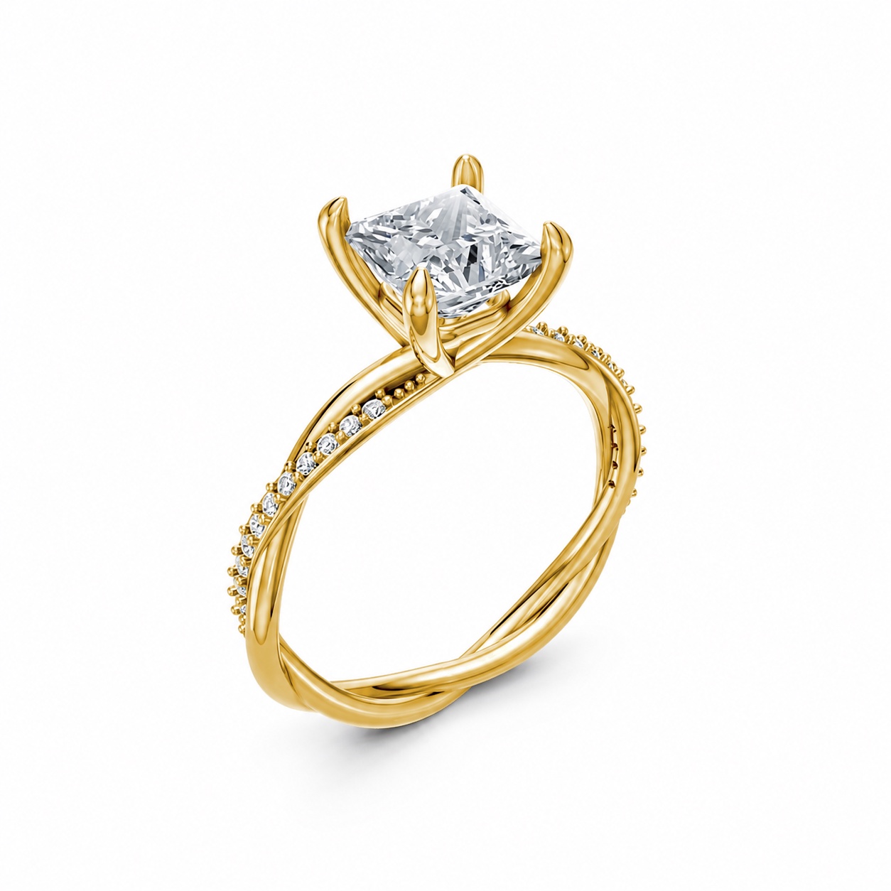 Nhẫn đính hôn đá Moissanite RM5 Vàng Gold thiết kế tinh tế, sang trọng