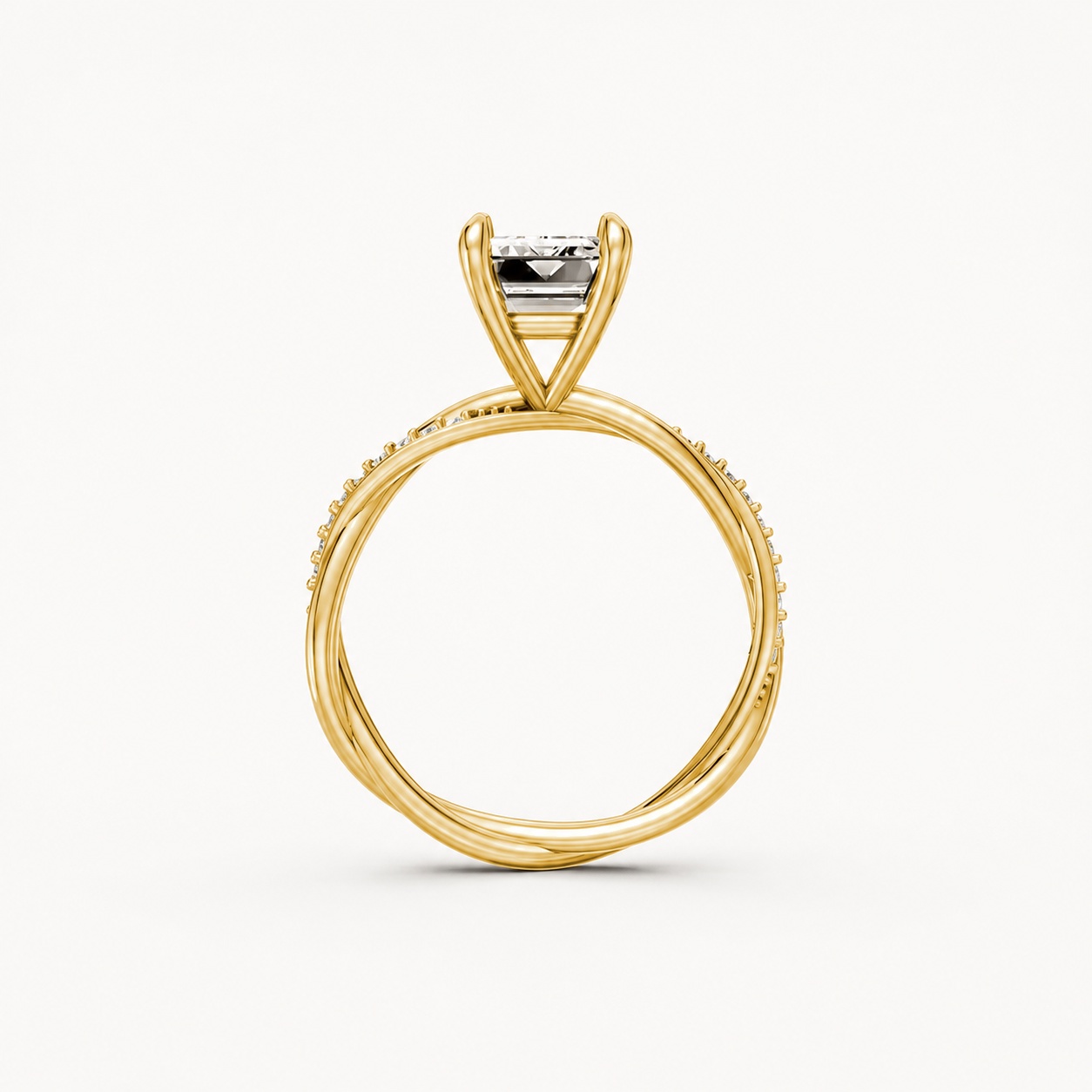 Nhẫn đính hôn đá Moissanite RM6 – AUBREY Vàng Gold thiết kế phá cách, sang trọng