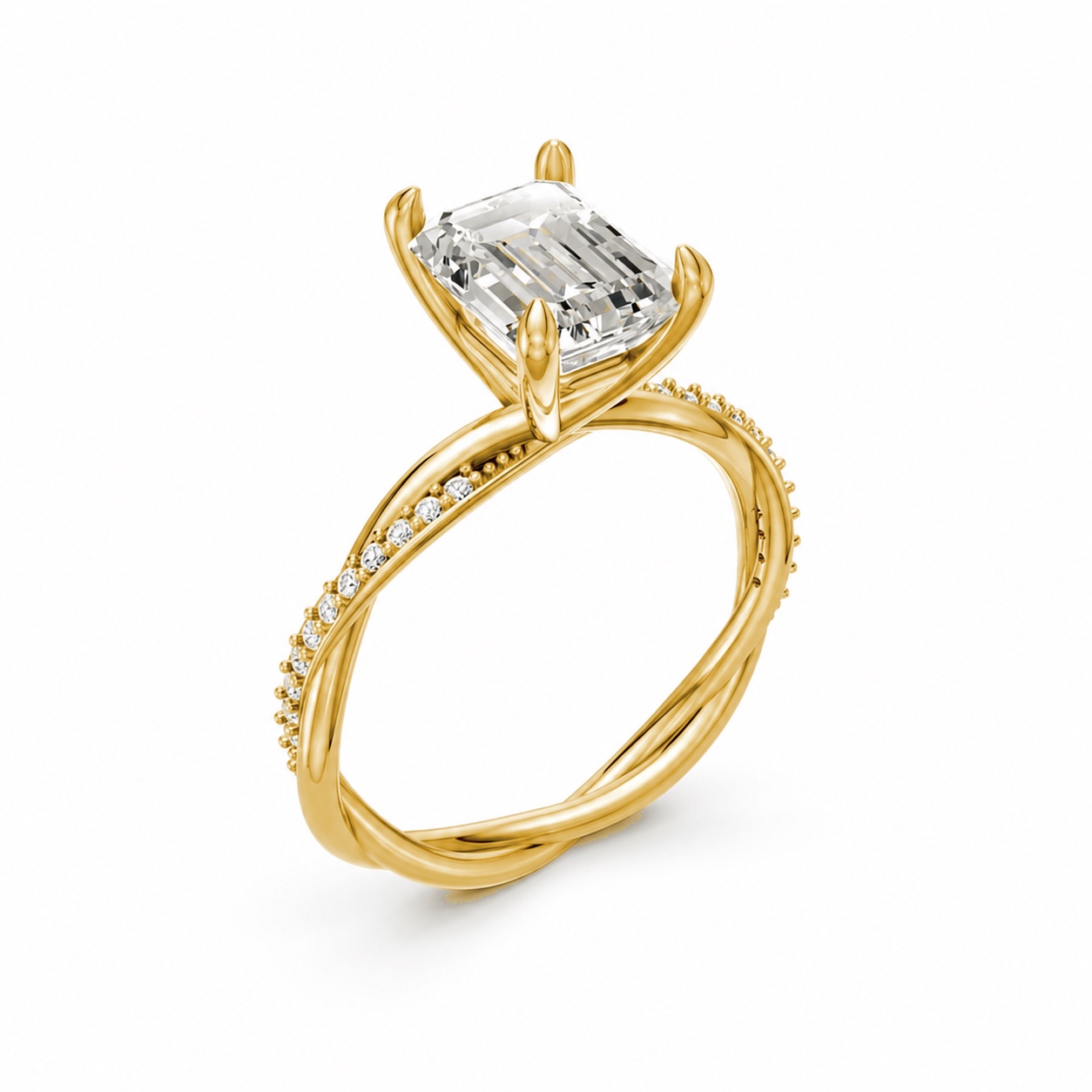 Nhẫn đính hôn đá Moissanite RM6 – AUBREY Vàng Gold thiết kế tinh tế, sang trọng