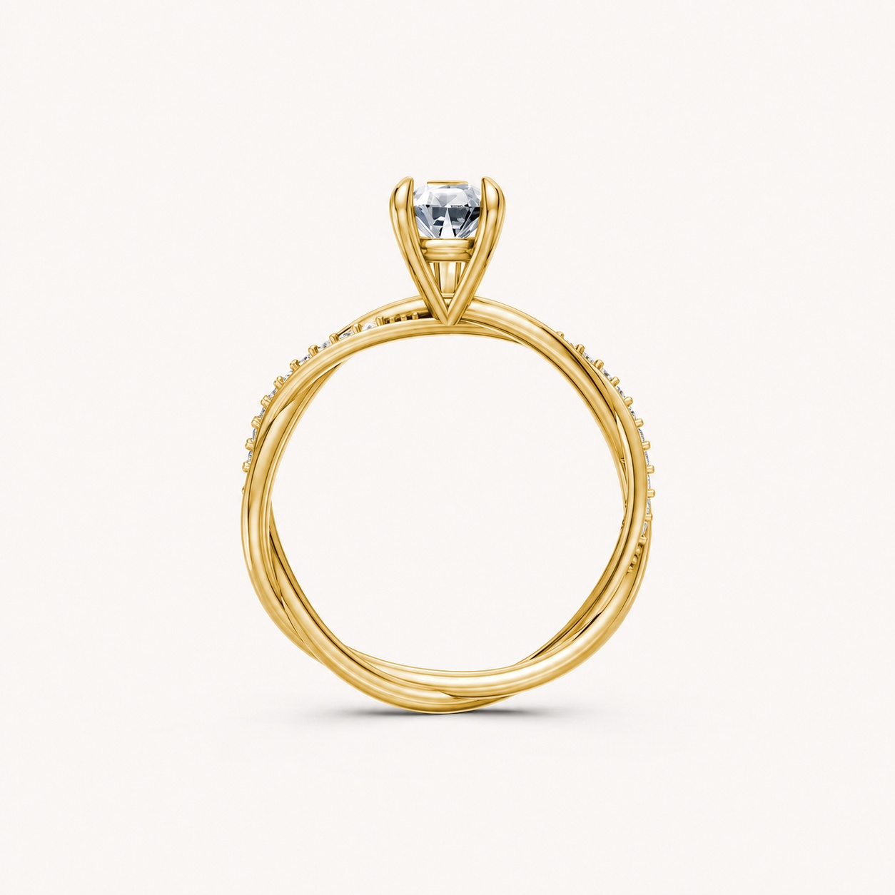 Nhẫn đính hôn đá Moissanite RM7 – AUBREE Vàng Gold thiết kế phá cách, sang trọng
