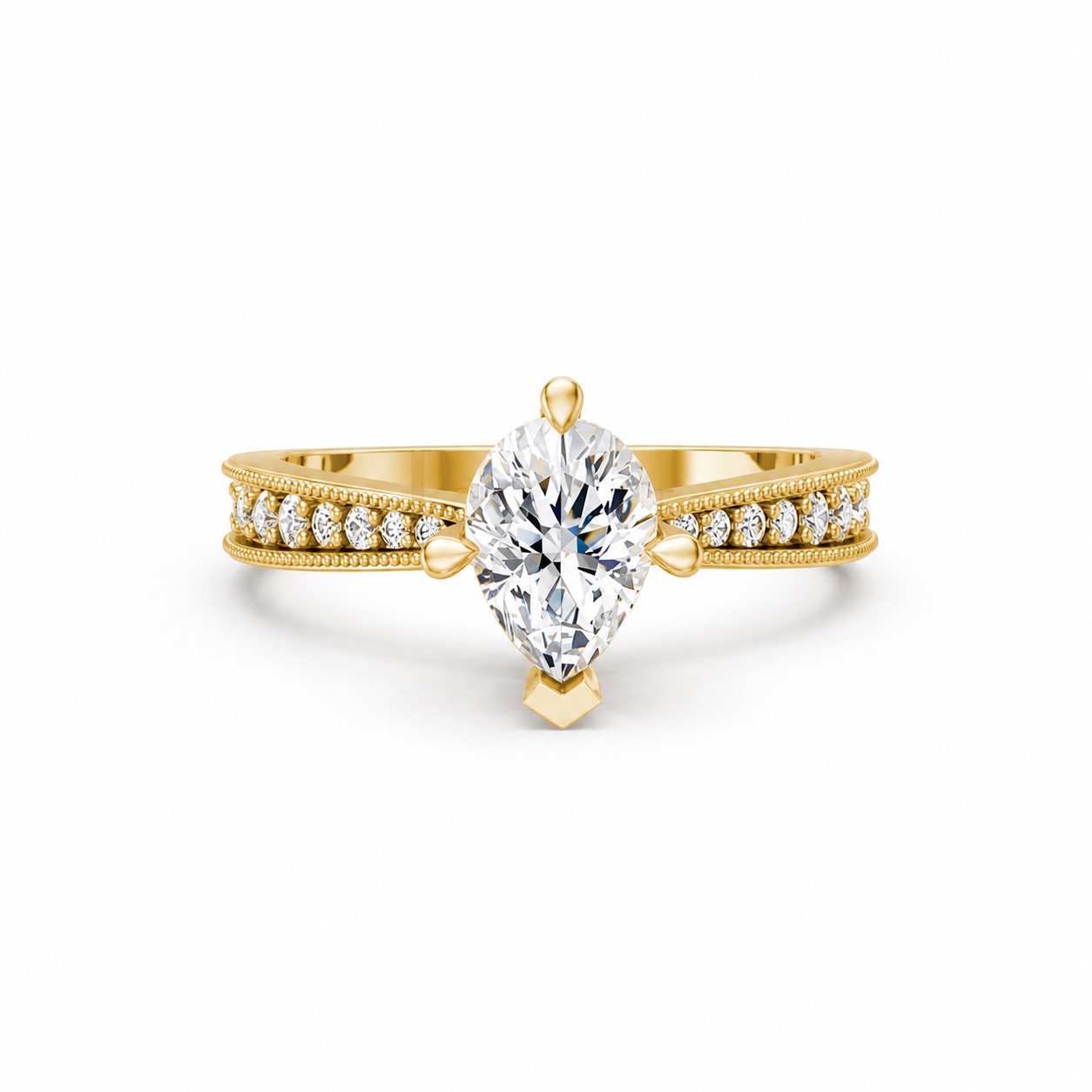 Nhẫn đính hôn đá Moissanite RM8 – ASTRID Vàng Gold vàng 10K/14K/18K/607 cao cấp, thanh lịch