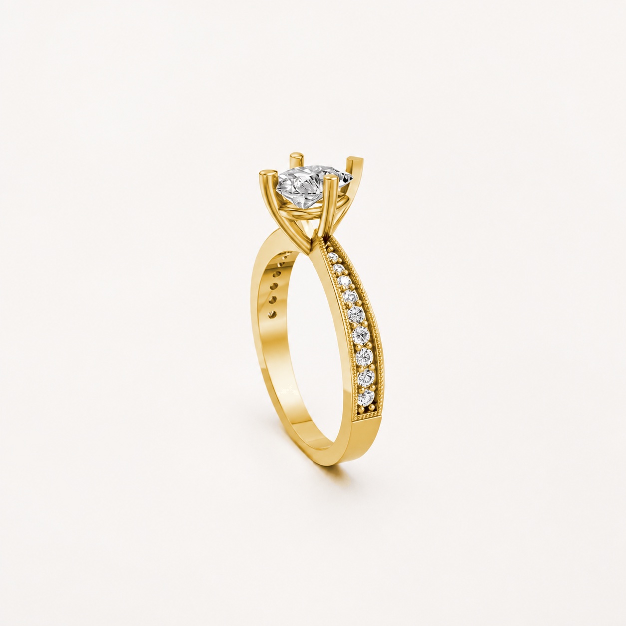 Nhẫn đính hôn đá Moissanite RM8 – ASTRID Vàng Gold thiết kế tinh xảo, độc đáo