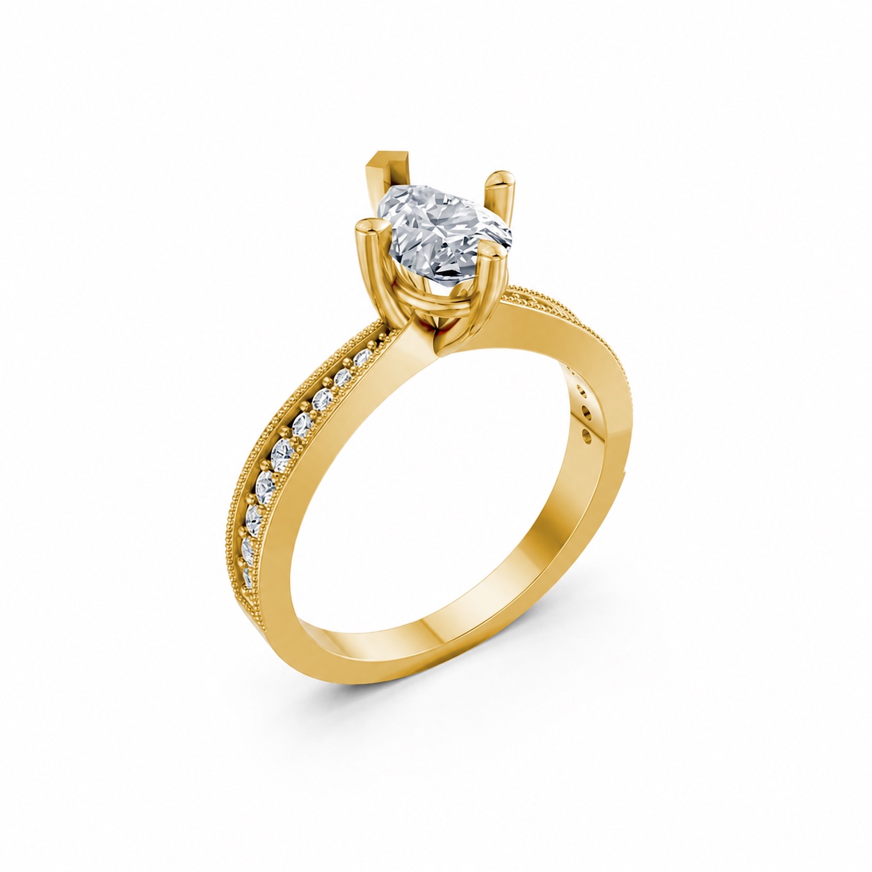 Nhẫn đính hôn đá Moissanite RM8 – ASTRID Vàng Gold thiết kế tinh tế, sang trọng