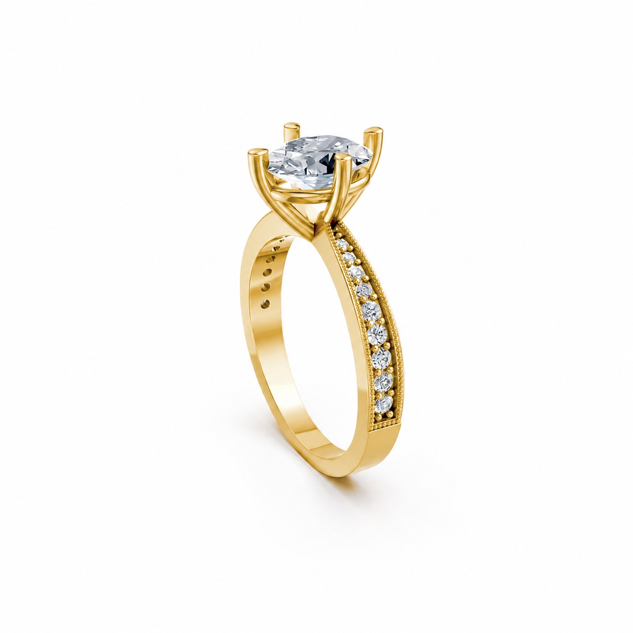 Nhẫn đính hôn đá Moissanite RM9 – ARIN Vàng Gold thiết kế tinh xảo, độc đáo