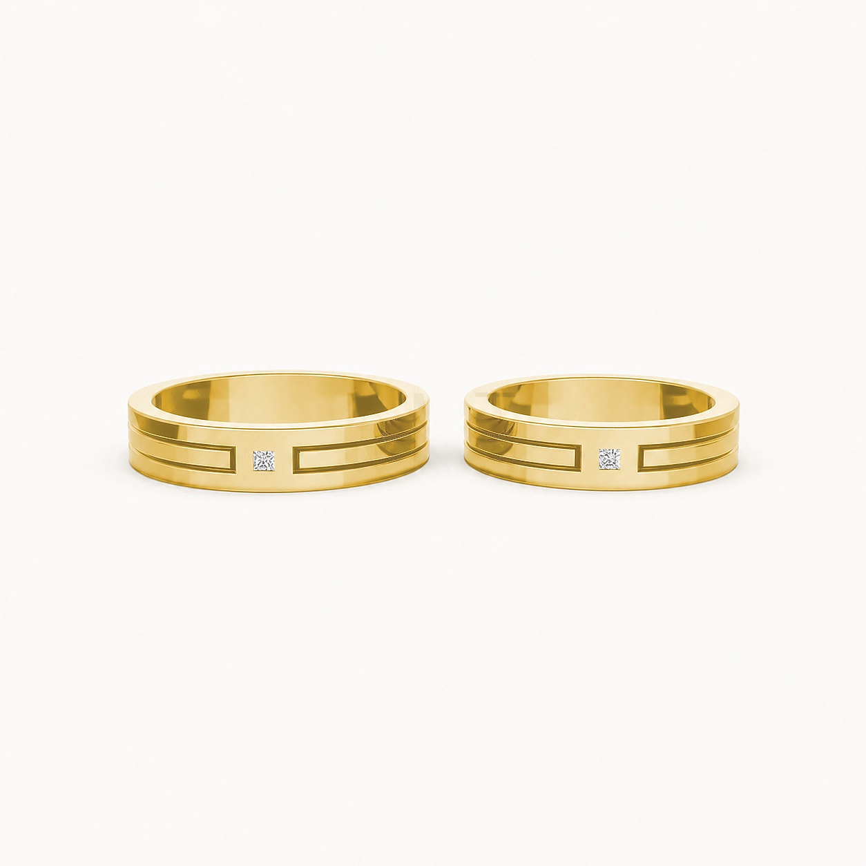 Nhẫn Cưới A100 Vàng Gold vàng 10K/14K/18K/607 cao cấp, thanh lịch