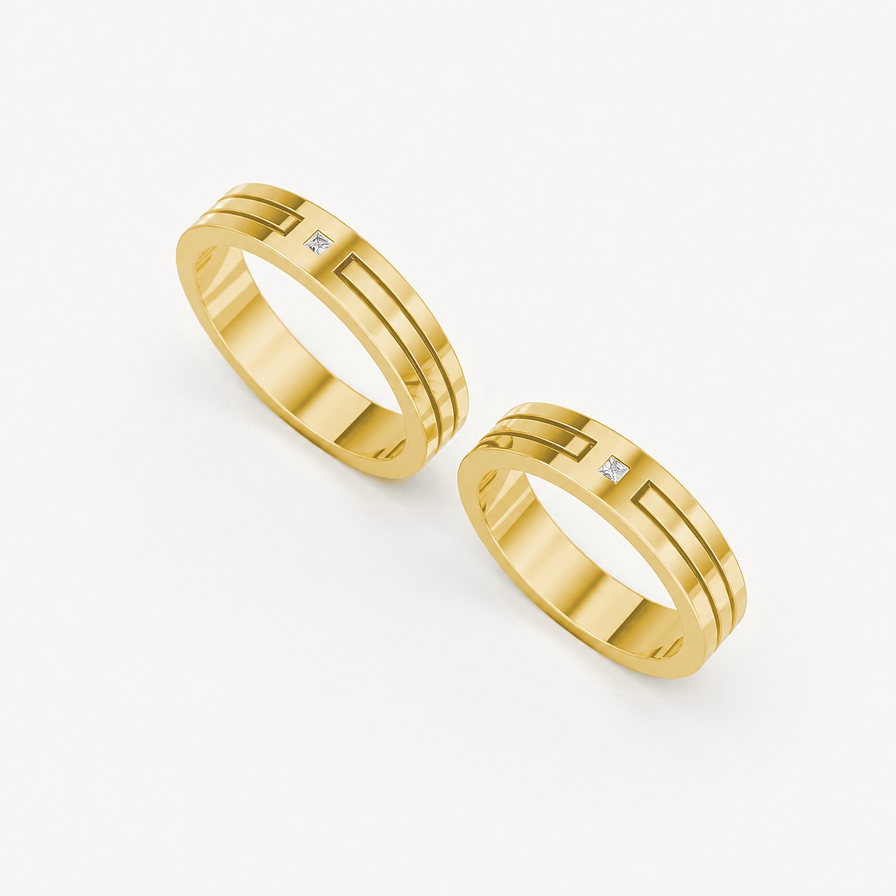 Nhẫn Cưới A100 Vàng Gold thiết kế tinh xảo, độc đáo