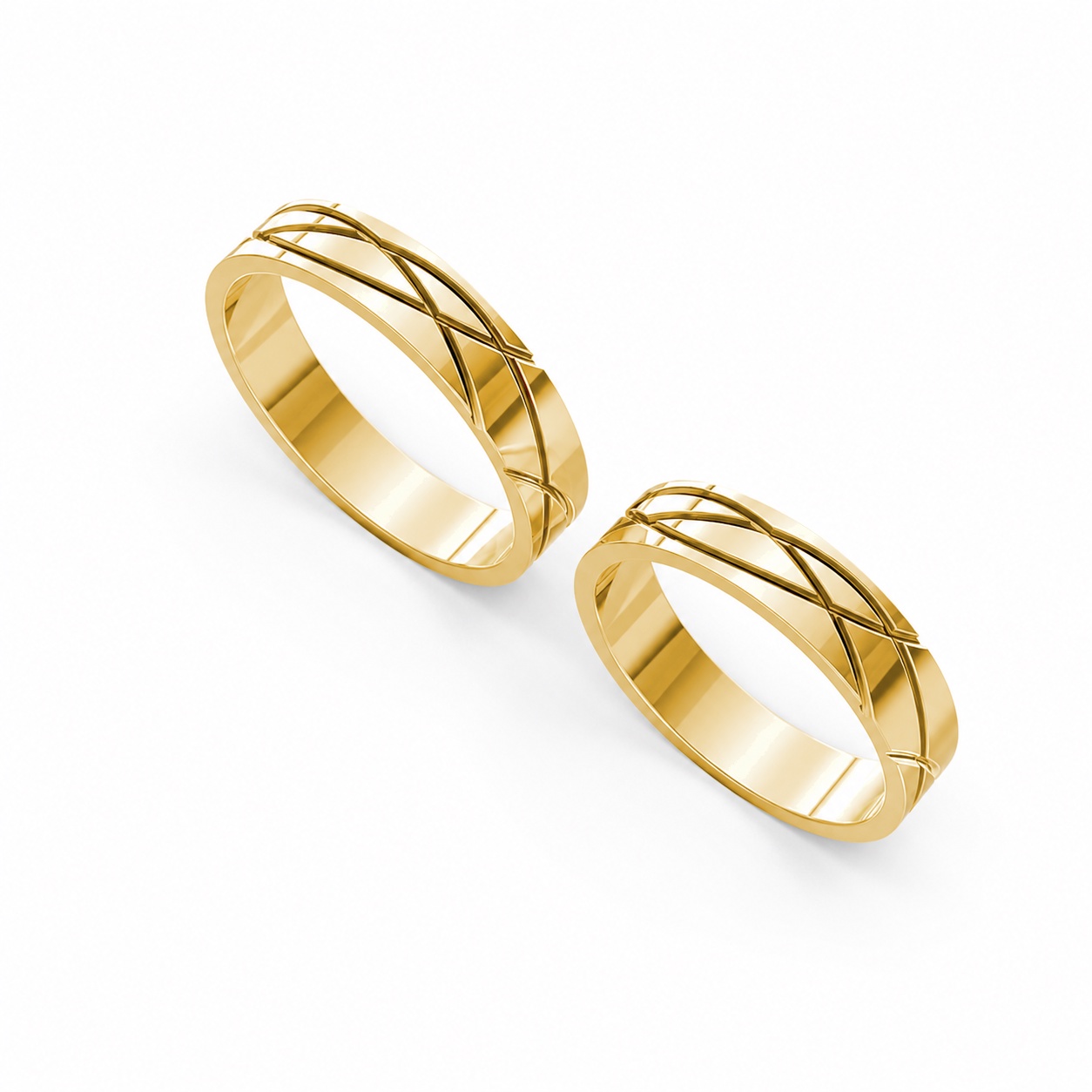 Nhẫn cưới A105 Vàng Gold thiết kế phá cách, sang trọng