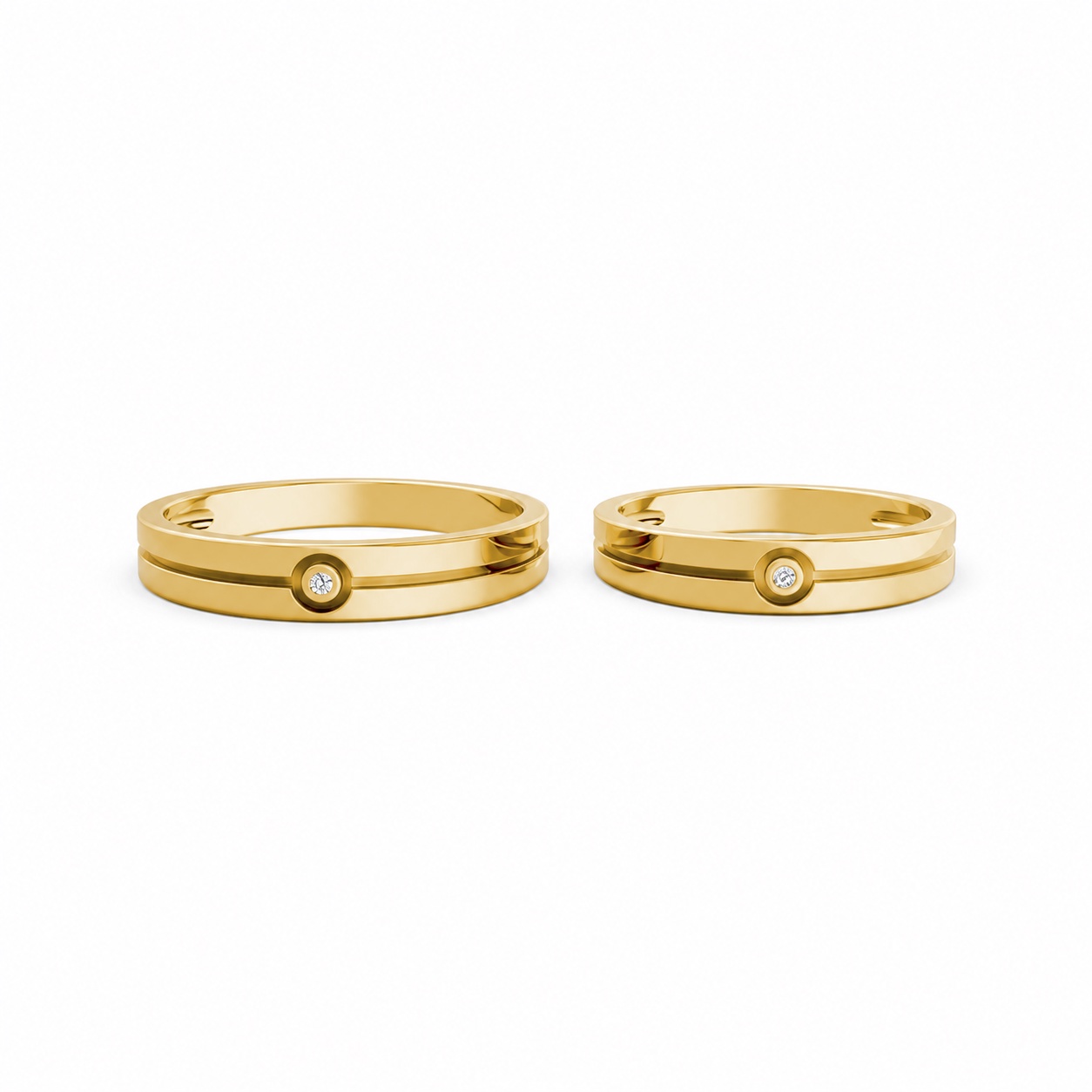 Nhẫn cưới A106 Vàng Gold vàng 10K/14K/18K/607 cao cấp, thanh lịch