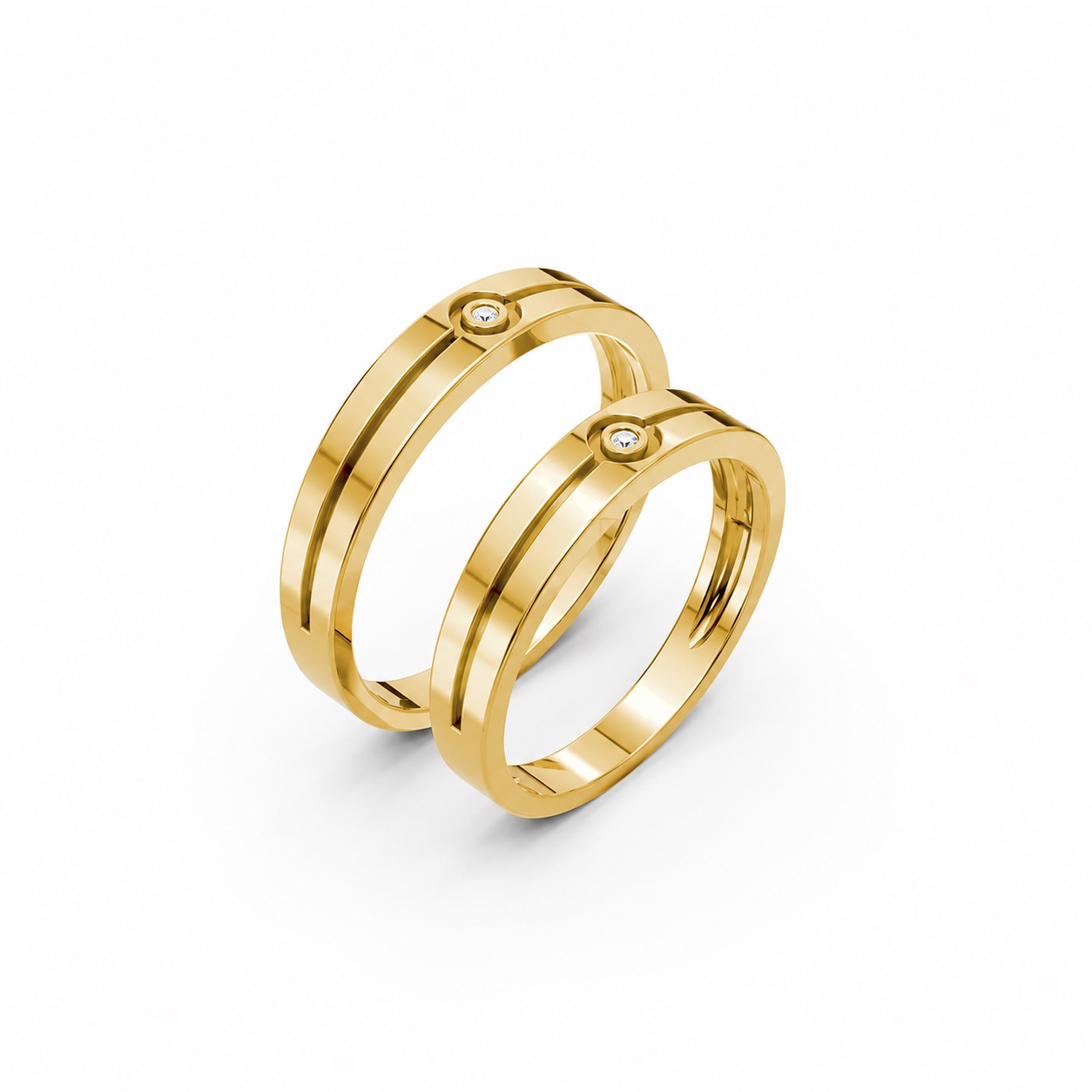 Nhẫn cưới A106 Vàng Gold thiết kế tinh tế, sang trọng