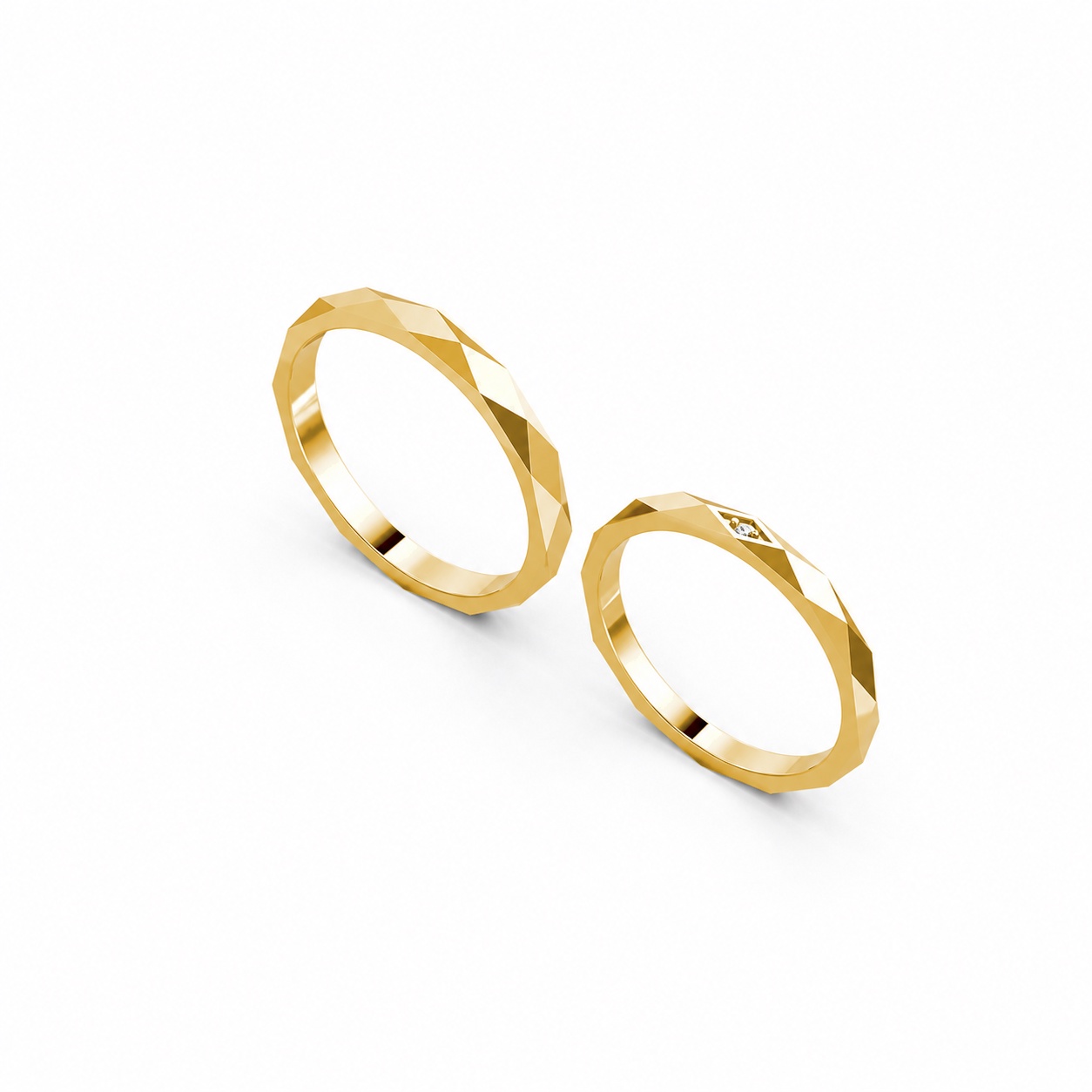 Nhẫn cưới A107 Vàng Gold thiết kế phá cách, sang trọng
