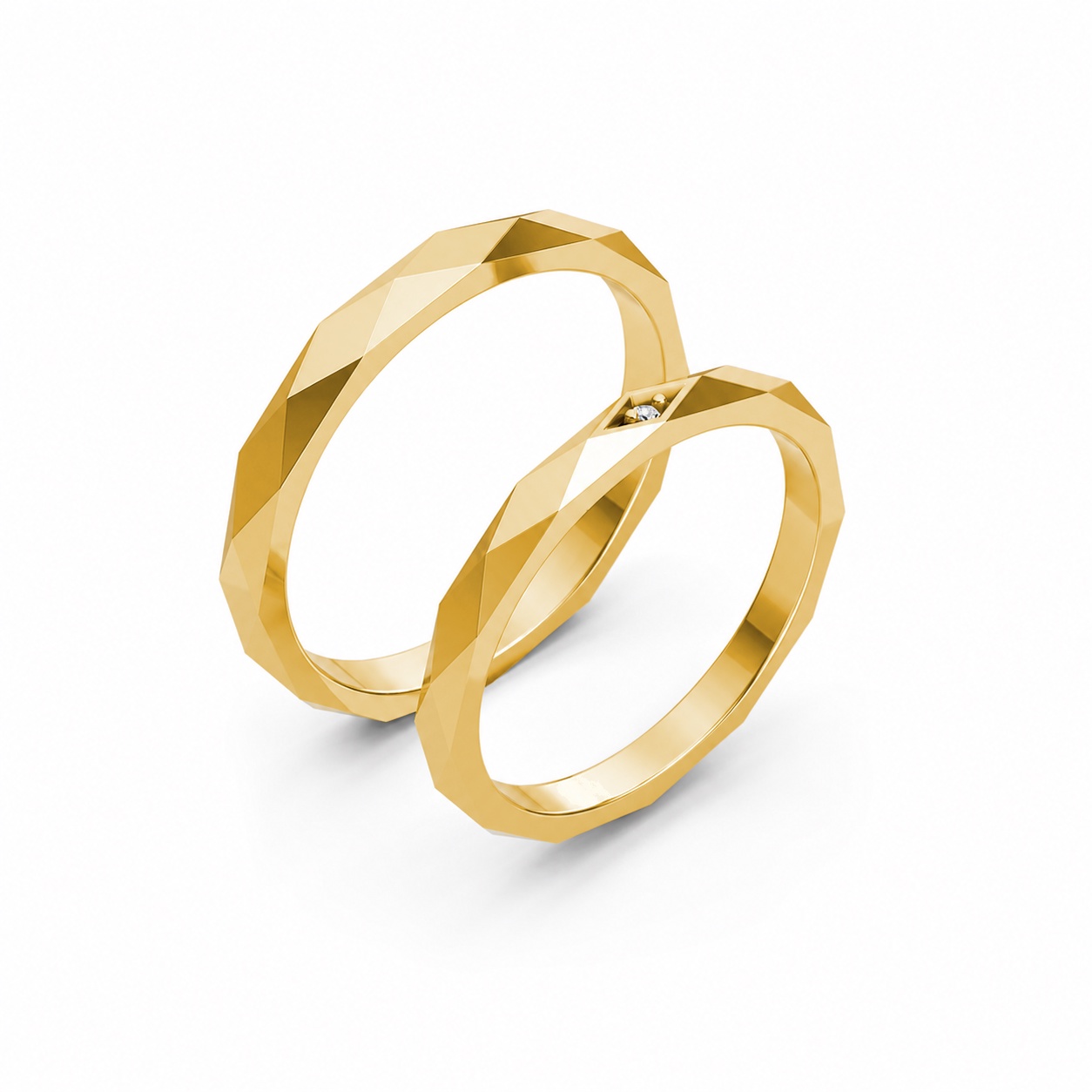 Nhẫn cưới A107 Vàng Gold thiết kế tinh tế, sang trọng