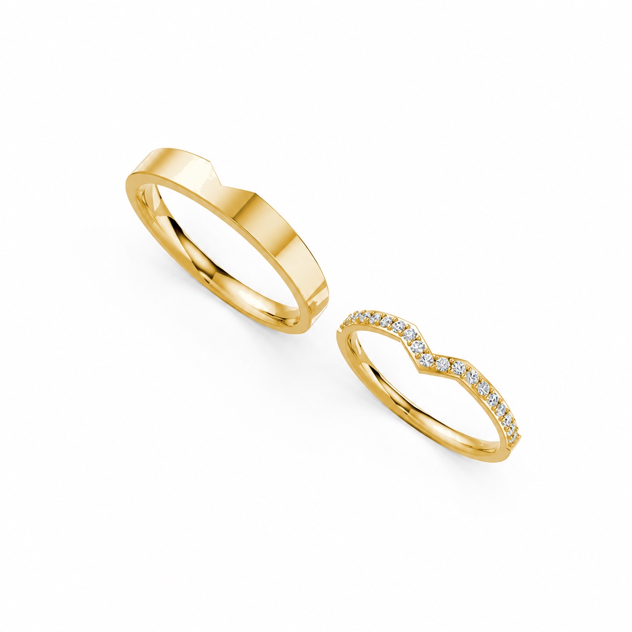 Nhẫn cưới A108 Vàng Gold thiết kế phá cách, sang trọng