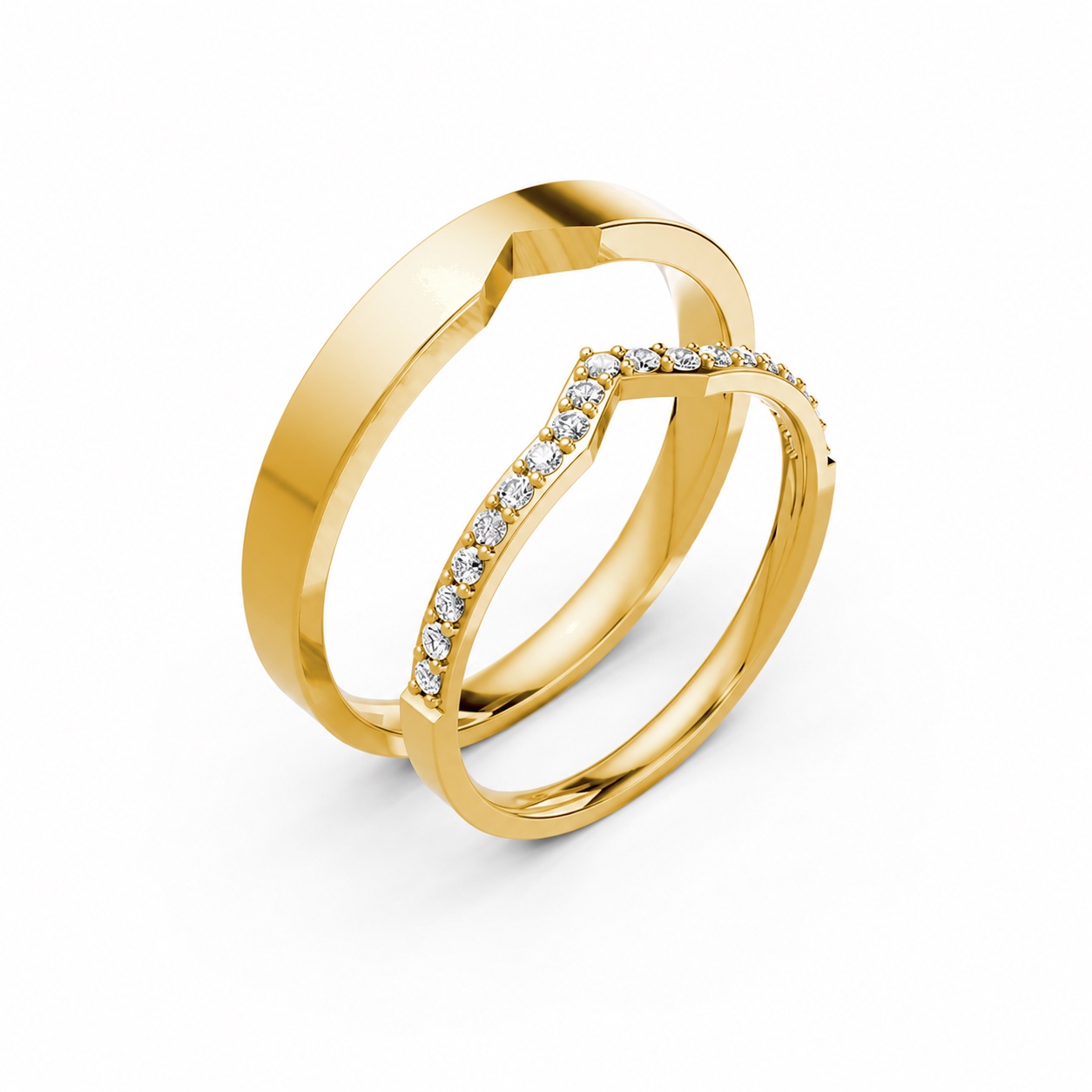 Nhẫn cưới A108 Vàng Gold thiết kế tinh tế, sang trọng