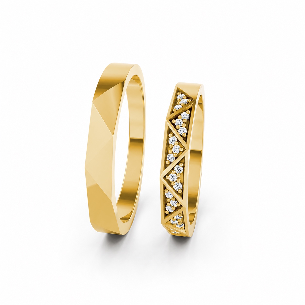 Nhẫn cưới A109 Vàng Gold thiết kế phá cách, sang trọng