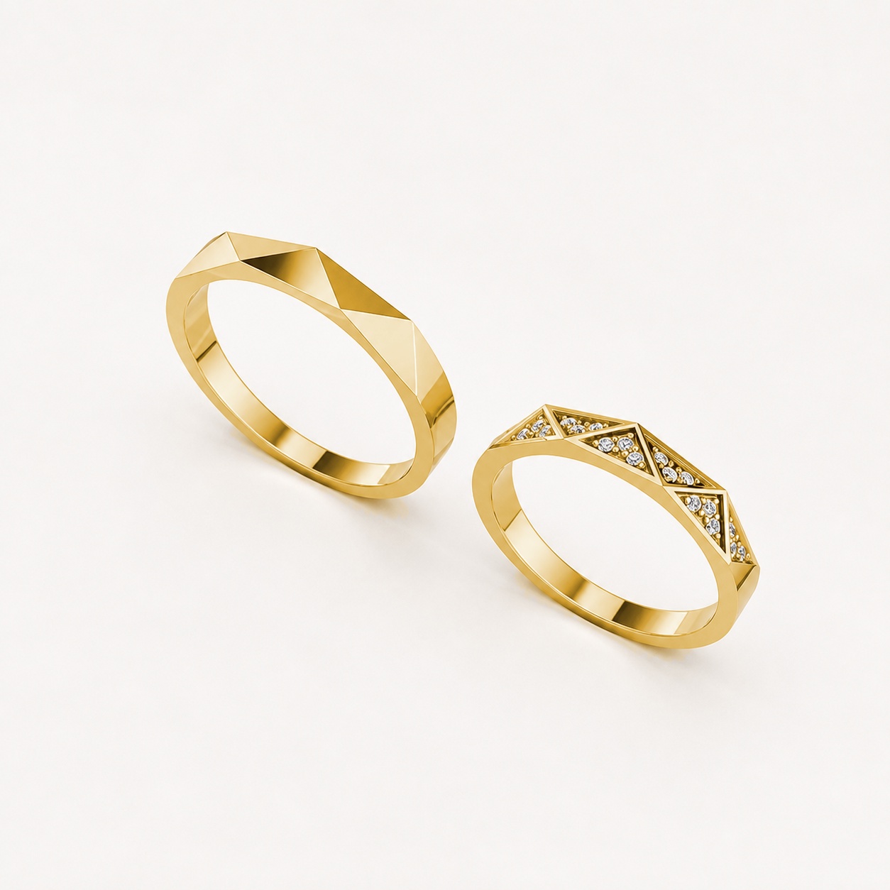 Nhẫn cưới A109 Vàng Gold thiết kế tinh xảo, độc đáo