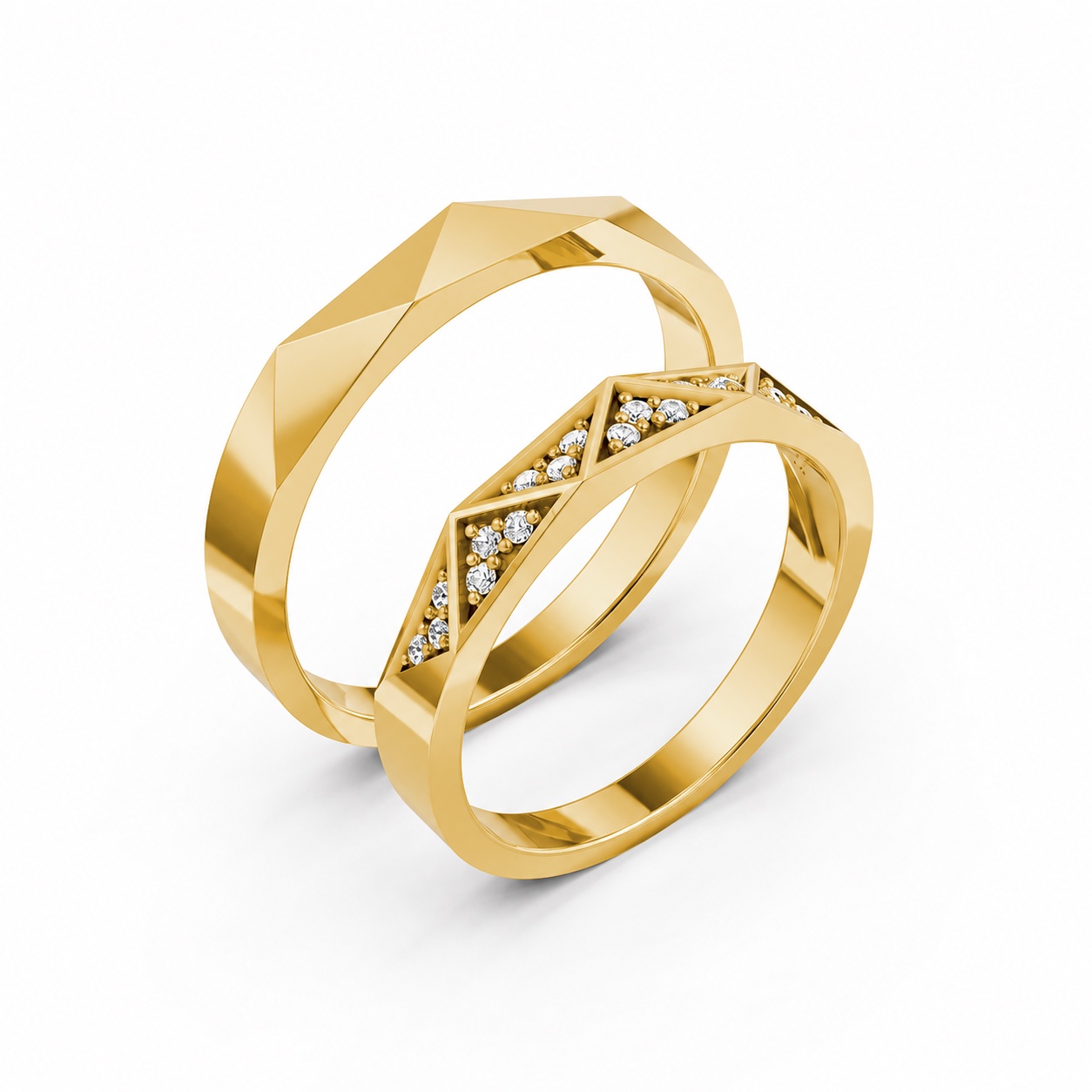 Nhẫn cưới A109 Vàng Gold thiết kế tinh tế, sang trọng