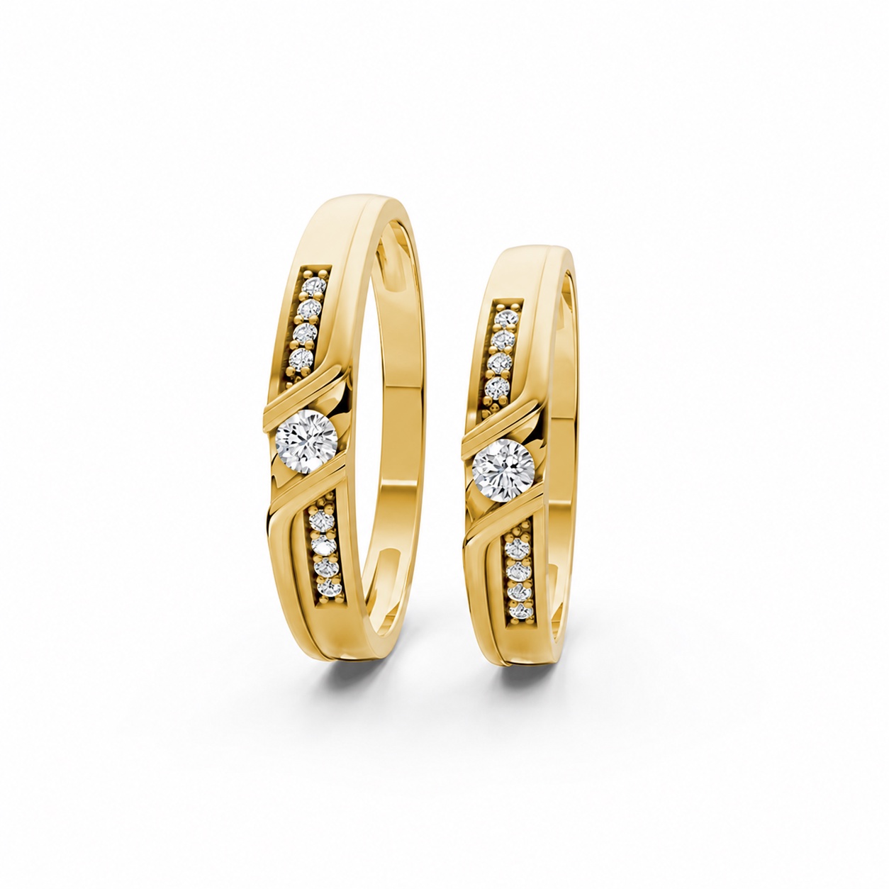 Nhẫn cưới A111 màu Vàng Gold vàng 10K/14K/18K/607 cao cấp, thanh lịch