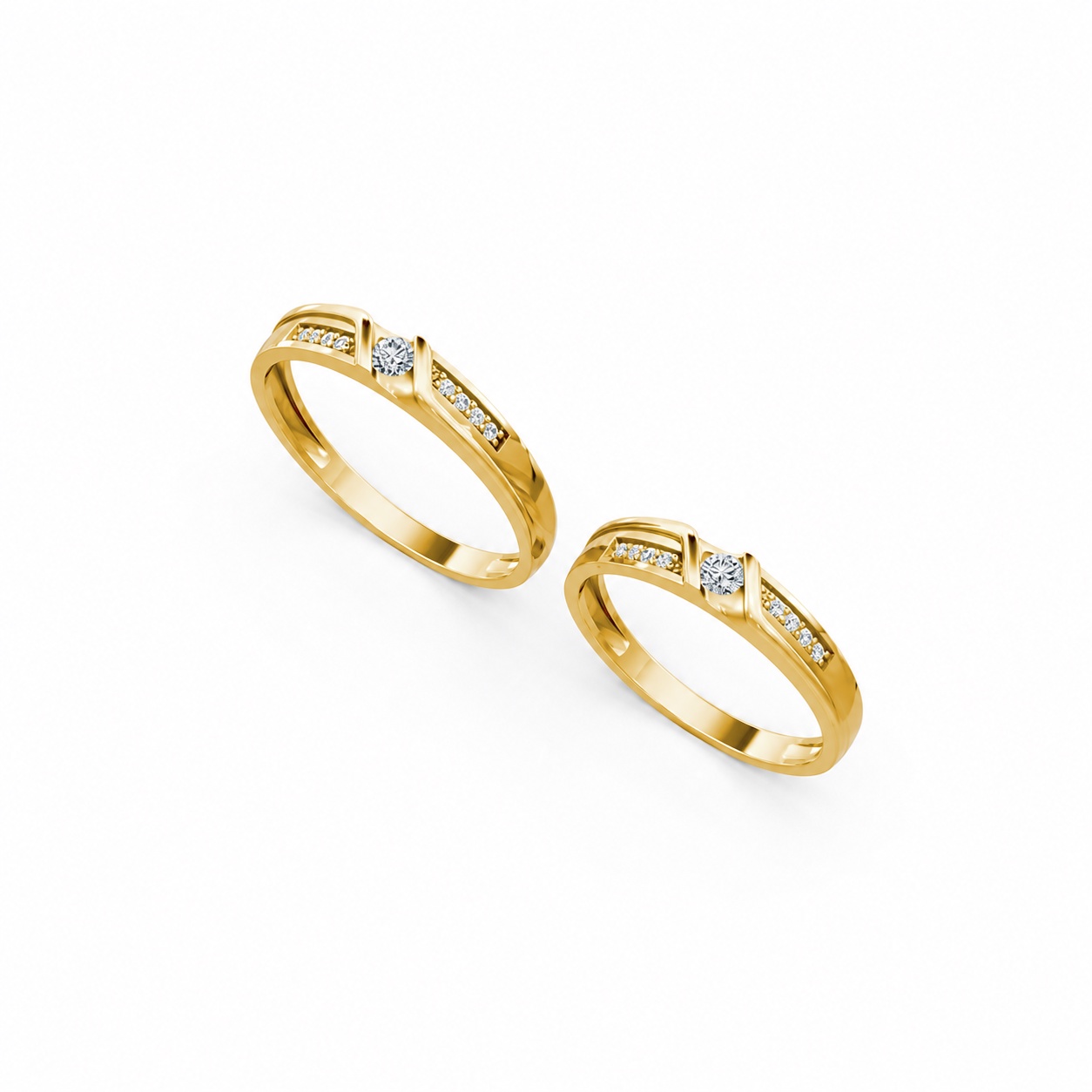 Nhẫn cưới A111 màu Vàng Gold thiết kế tinh xảo, độc đáo