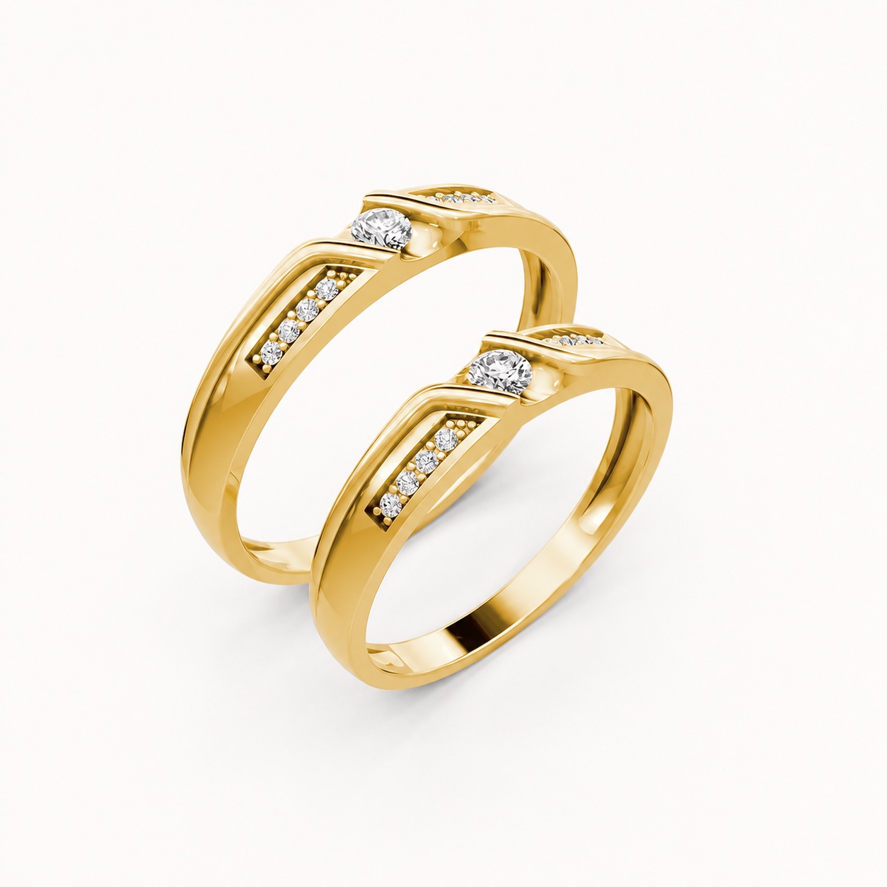 Nhẫn cưới A111 màu Vàng Gold thiết kế tinh tế, sang trọng
