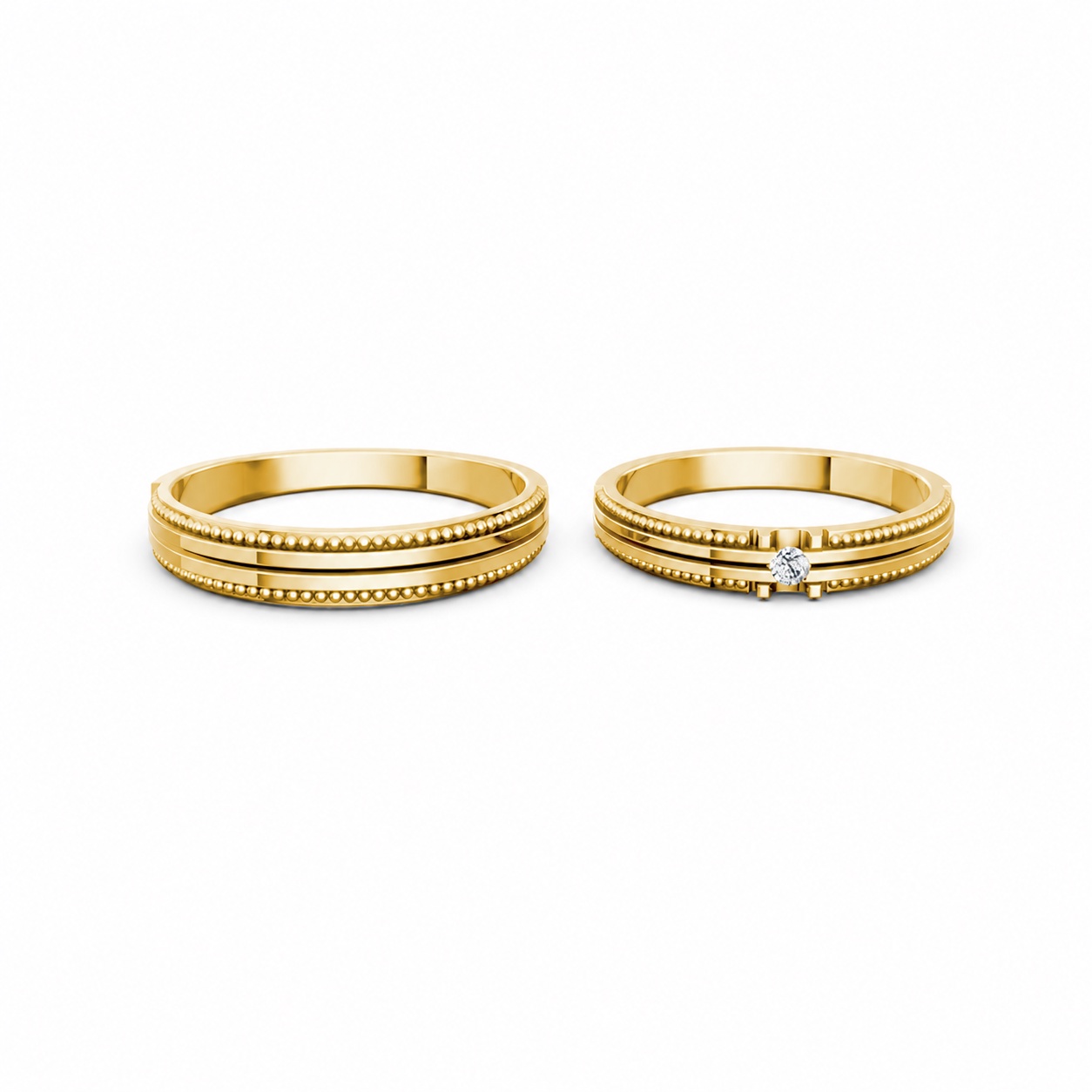 Nhẫn cưới A112 màu Vàng Gold vàng 10K/14K/18K/607 cao cấp, thanh lịch