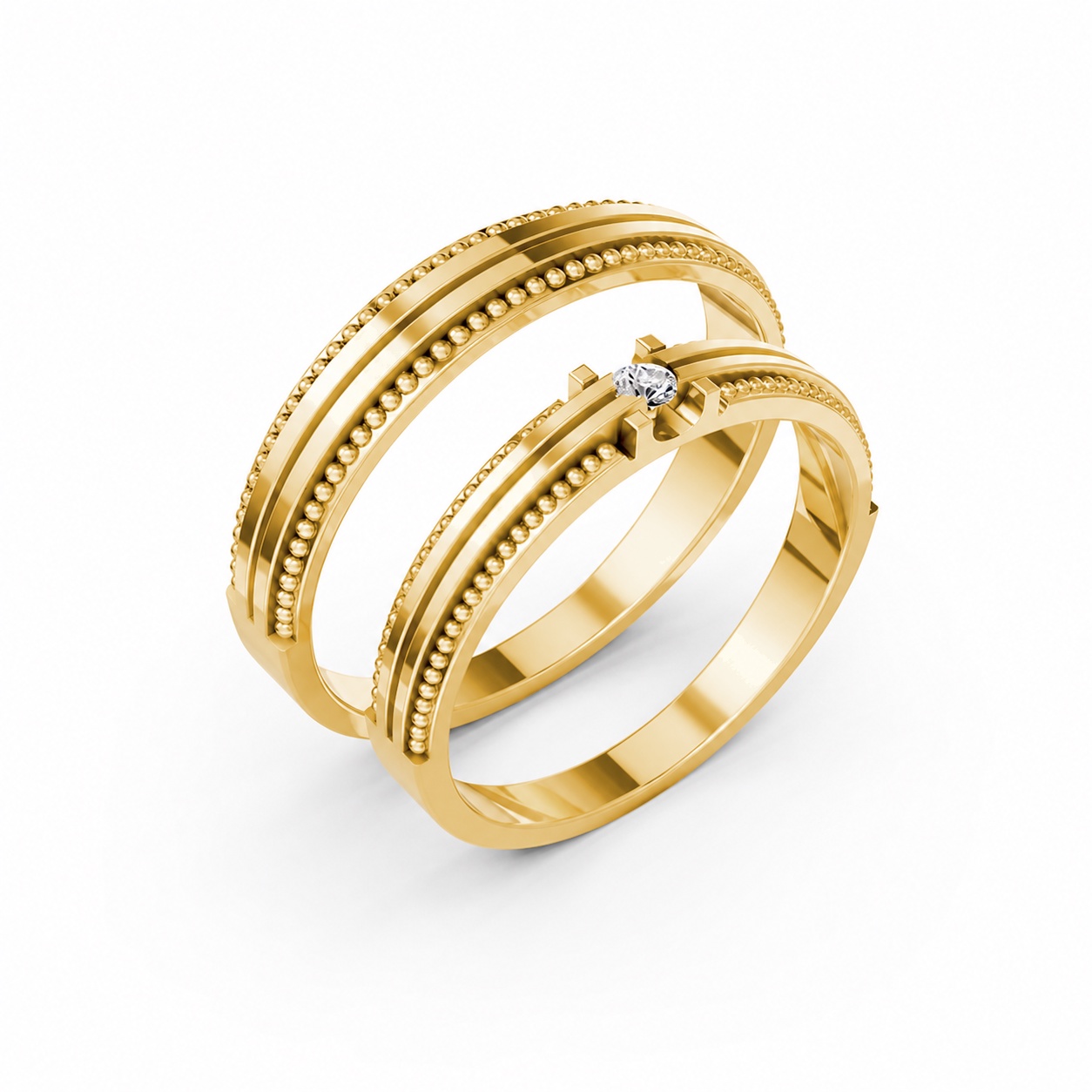 Nhẫn cưới A112 màu Vàng Gold thiết kế tinh tế, sang trọng