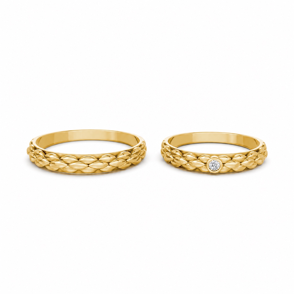 Nhẫn cưới A114 màu Vàng Gold vàng 10K/14K/18K/607 cao cấp, thanh lịch