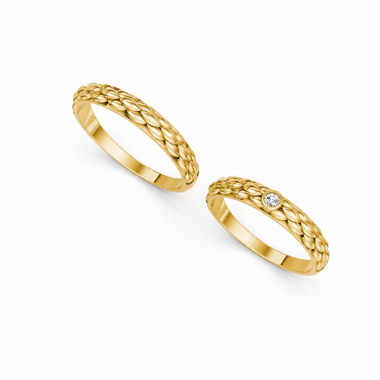 Nhẫn cưới A114 màu Vàng Gold thiết kế tinh xảo, độc đáo