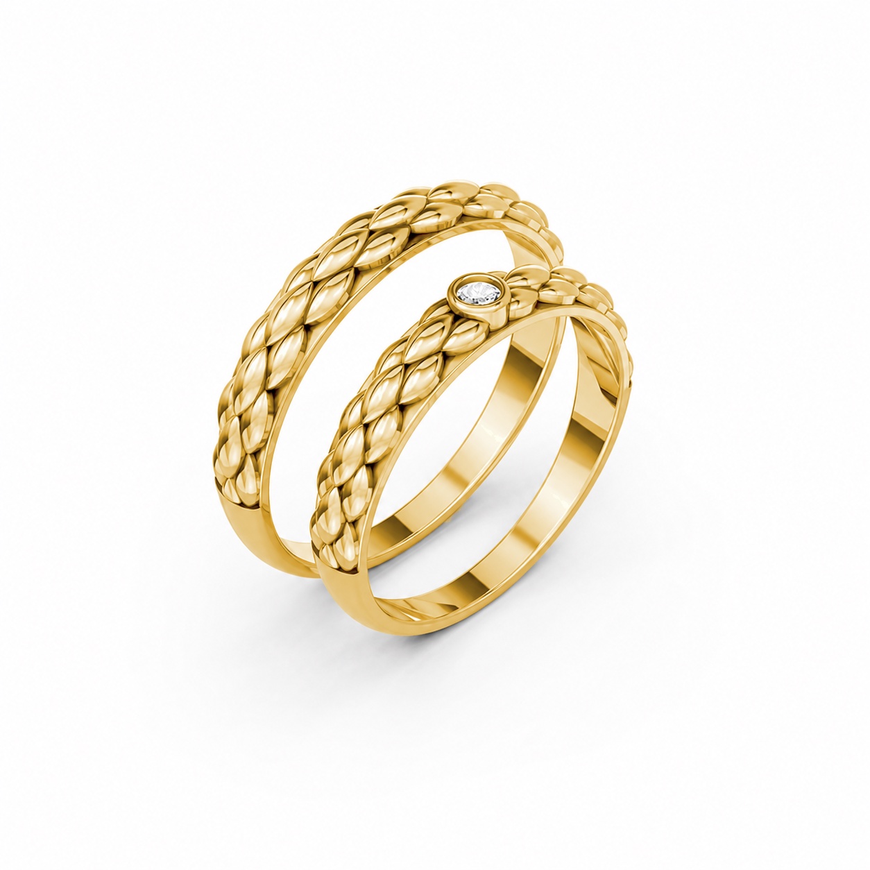 Nhẫn cưới A114 màu Vàng Gold thiết kế tinh tế, sang trọng