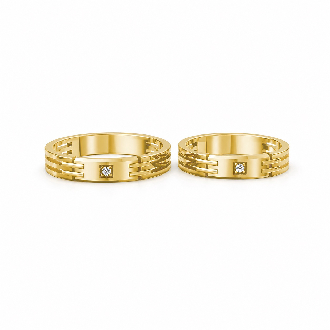 NHẪN CƯỚI A117 màu Vàng Gold thiết kế tinh xảo, độc đáo