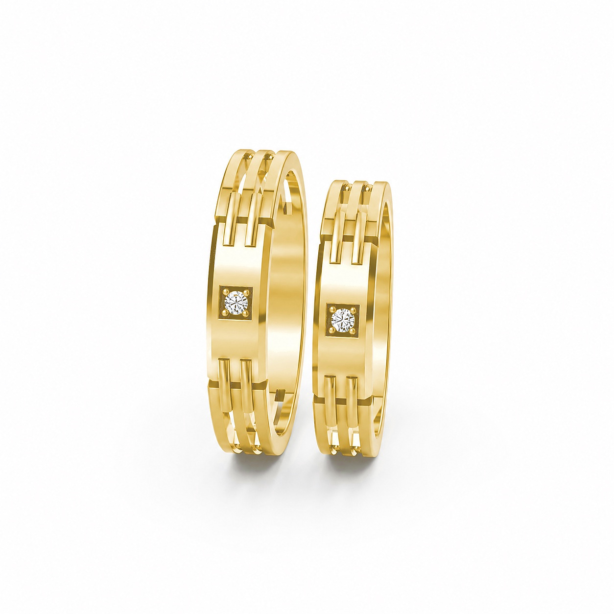 NHẪN CƯỚI A117 màu Vàng Gold thiết kế phá cách, sang trọng