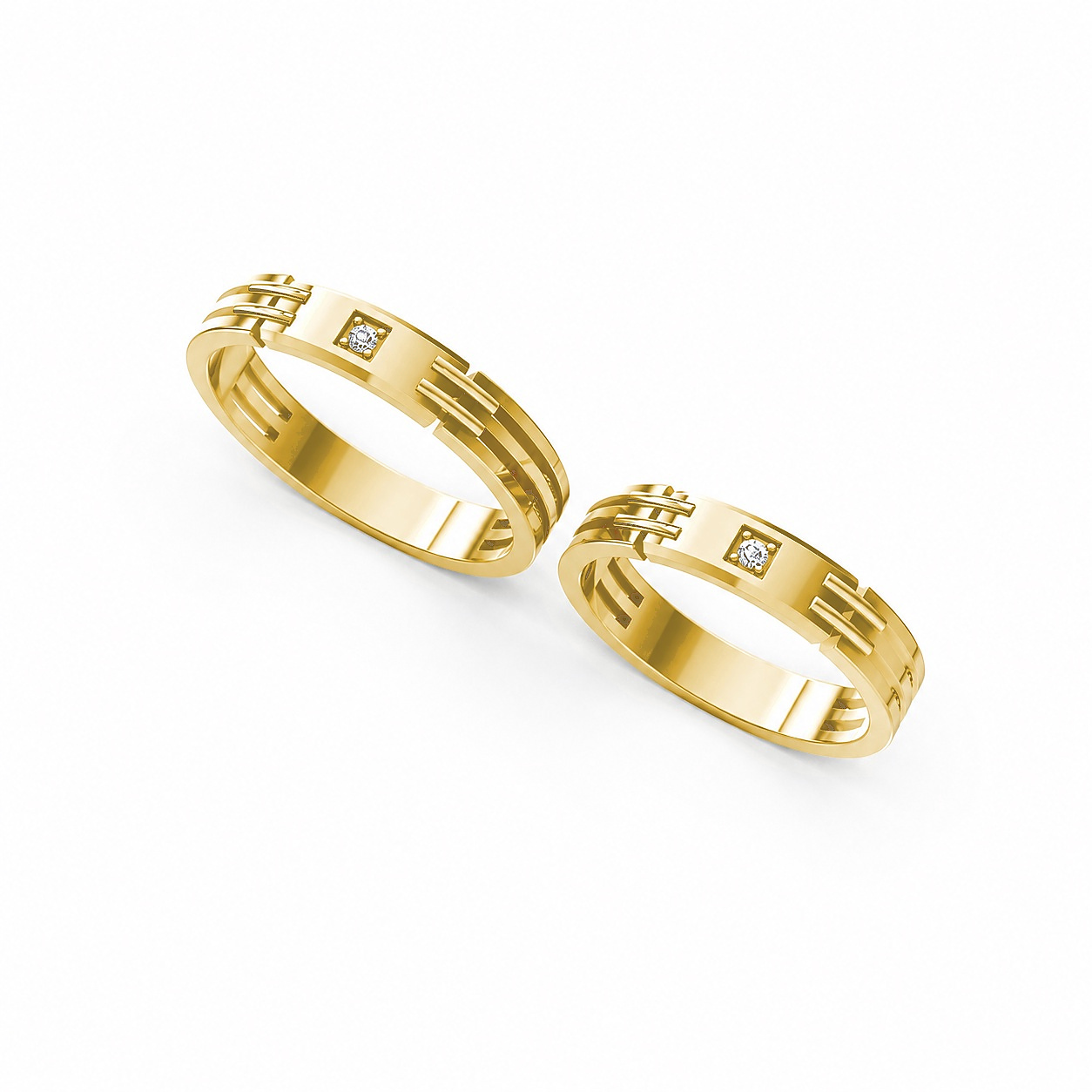 NHẪN CƯỚI A117 màu Vàng Gold vàng 10K/14K/18K/607 cao cấp, thanh lịch