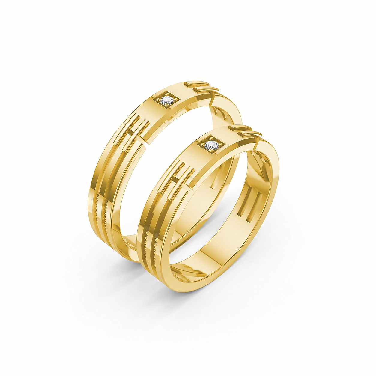 NHẪN CƯỚI A117 màu Vàng Gold thiết kế tinh tế, sang trọng