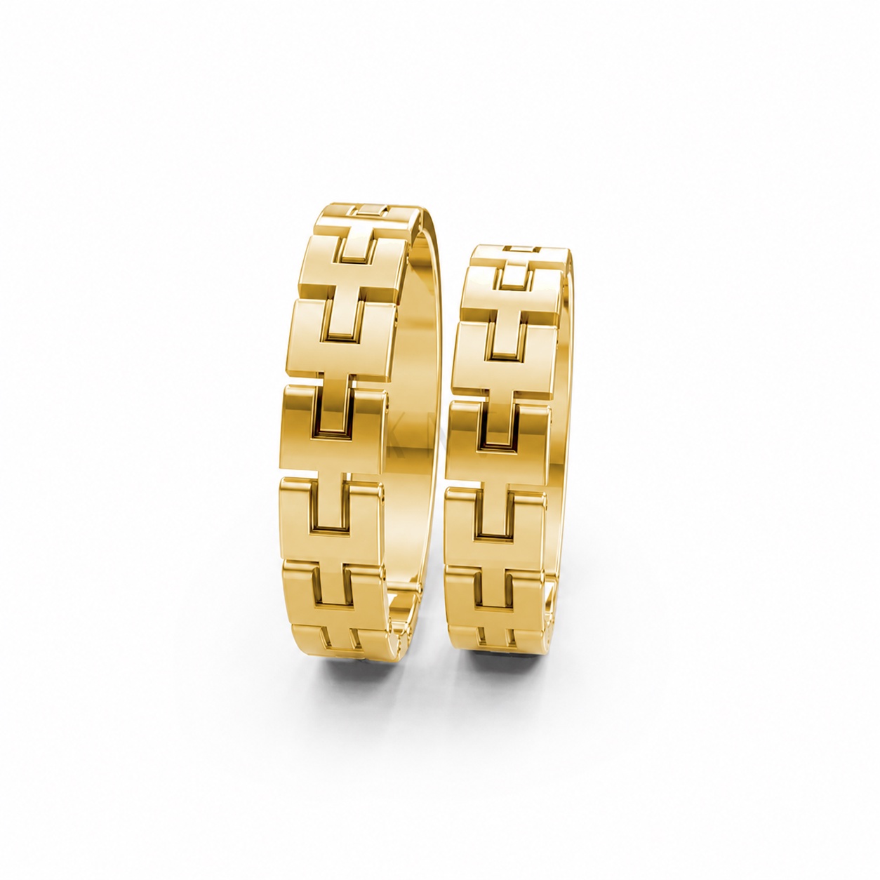 Nhẫn cưới A120 màu Vàng Gold thiết kế phá cách, sang trọng