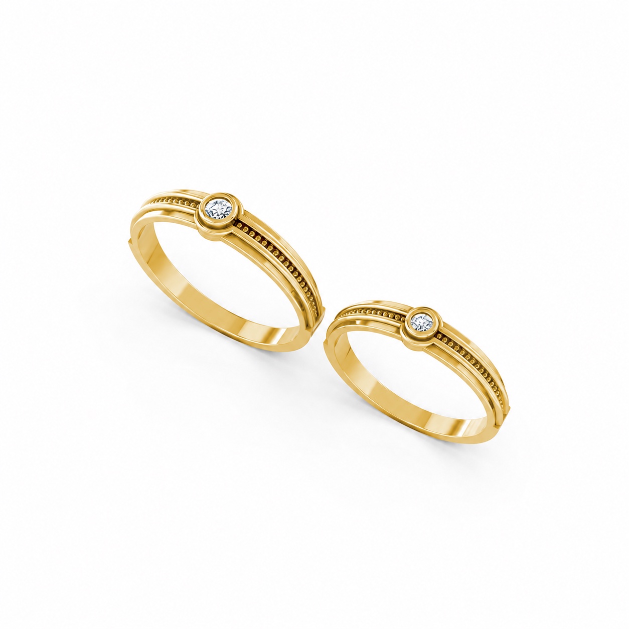 Nhẫn cưới A122 màu Vàng Gold thiết kế phá cách, sang trọng