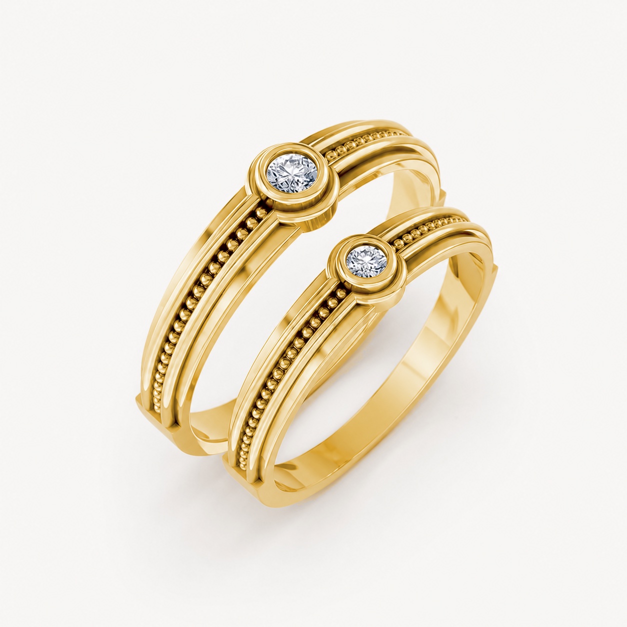 Nhẫn cưới A122 màu Vàng Gold thiết kế tinh tế, sang trọng