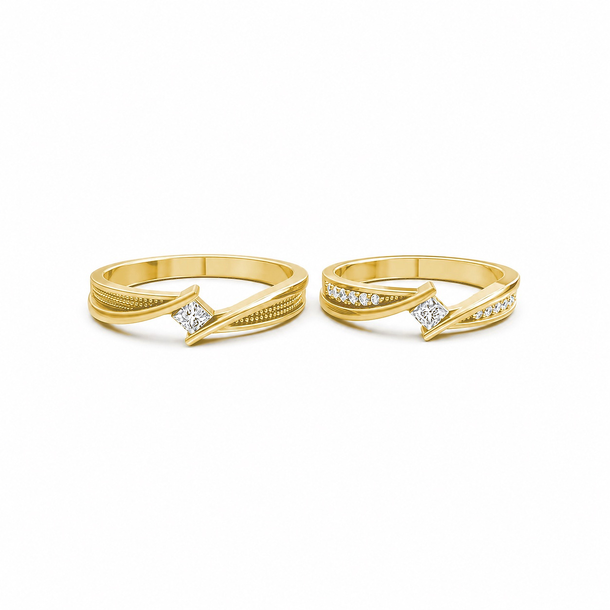 NHẪN CƯỚI A124 màu Vàng Gold thiết kế phá cách, sang trọng