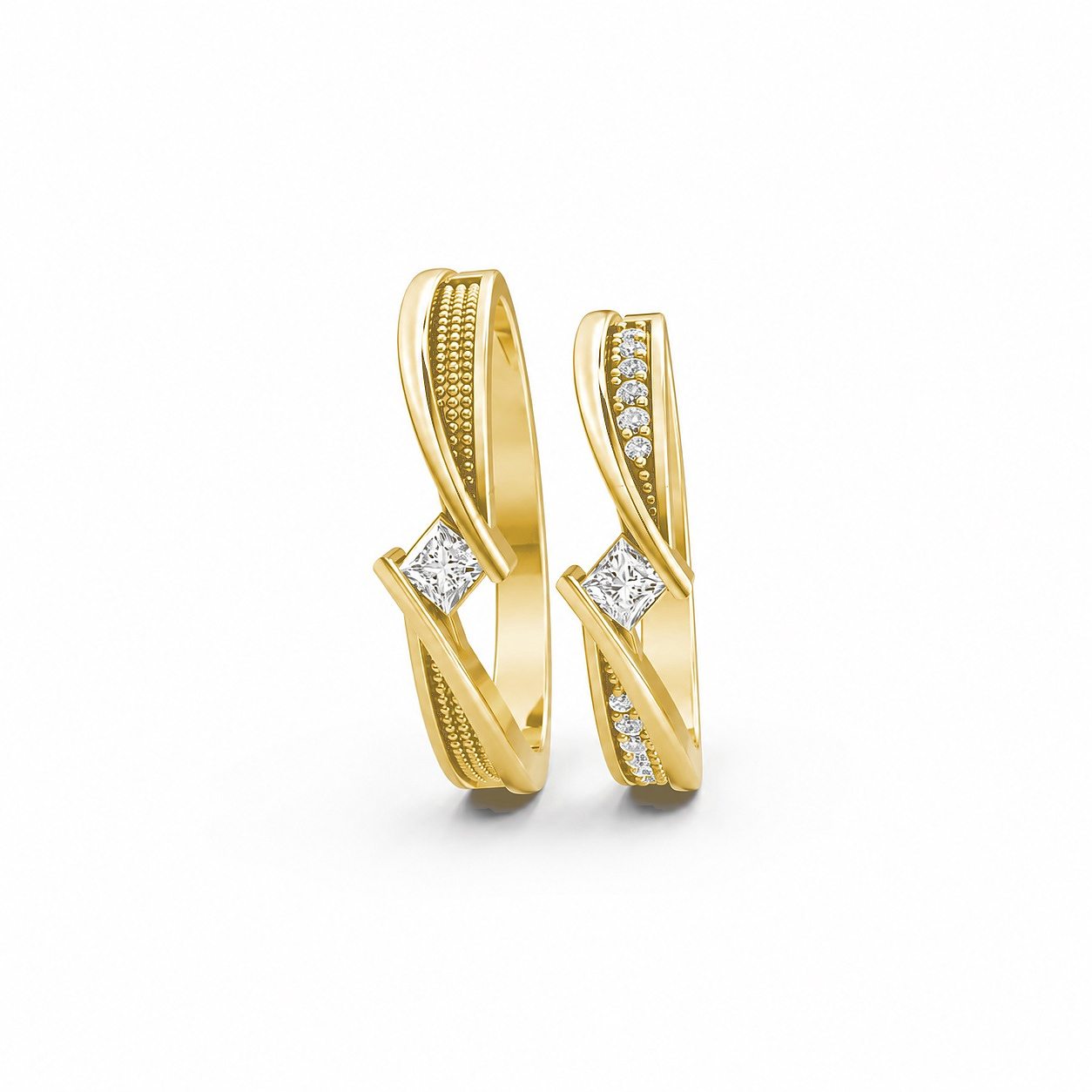 NHẪN CƯỚI A124 màu Vàng Gold thiết kế tinh xảo, độc đáo