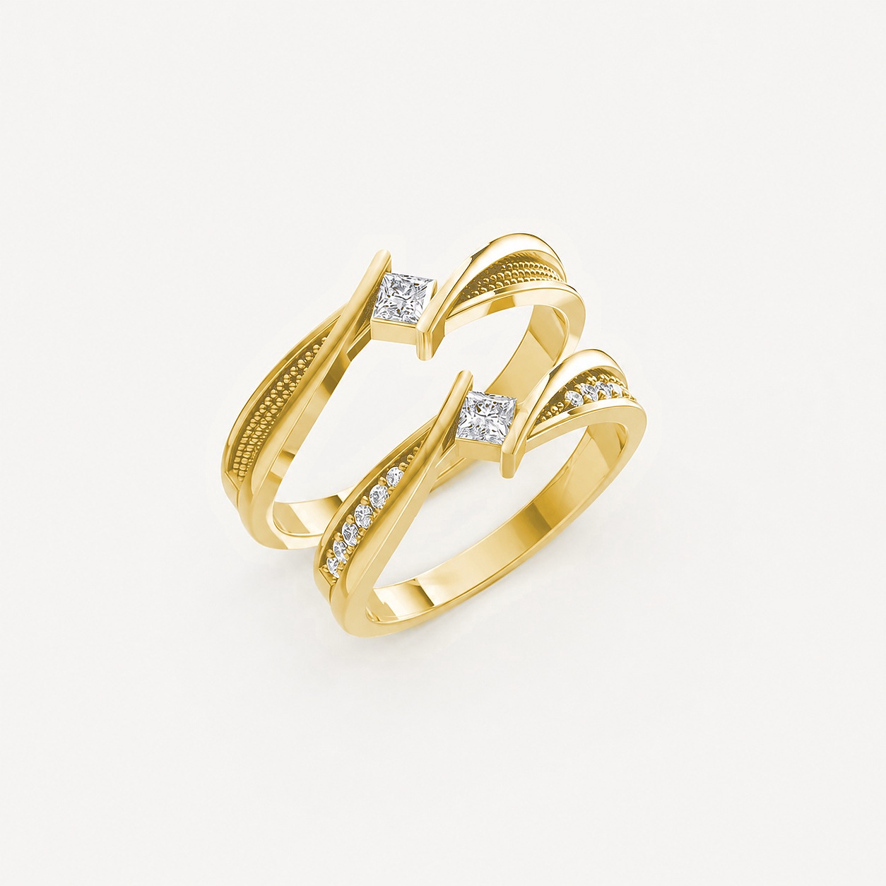 NHẪN CƯỚI A124 màu Vàng Gold thiết kế tinh tế, sang trọng